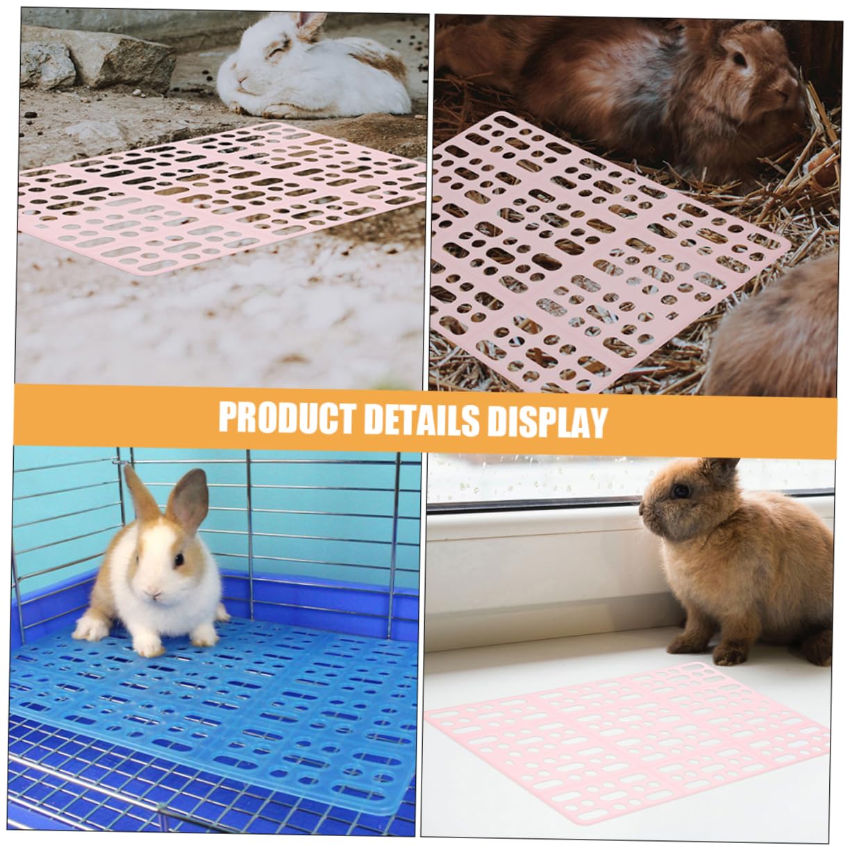 Pack Bodenmatte für Kaninchenkäfige aus Abs Kleintiermatten mit Pfotenschutz Pflegeleicht Passend für Hasenstall Zubehör Draußen 6 Stück