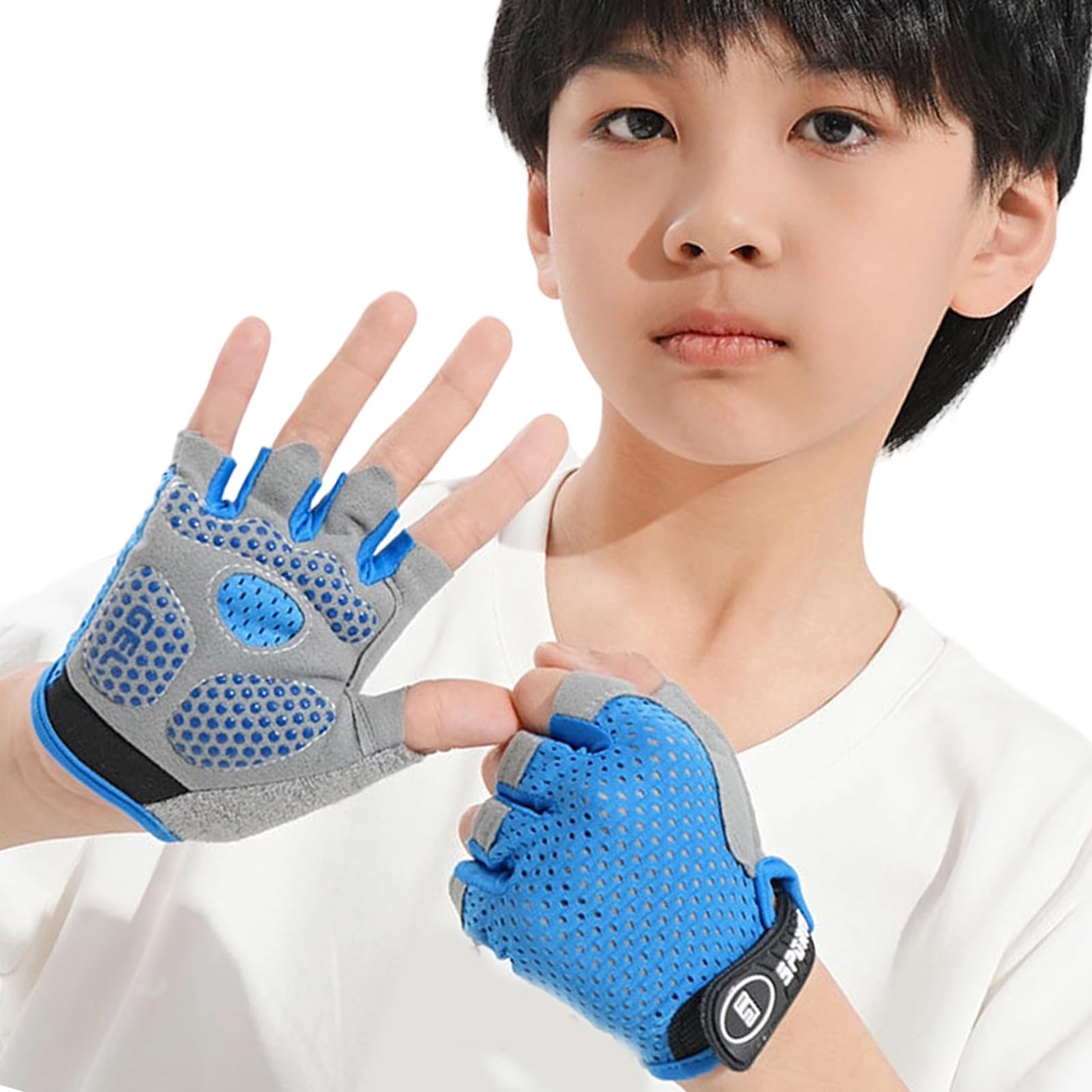 NVOQILIN Children Protective Cycling Glove Sweat Resistant Comfortable Half Finger Gloves for Kids Biking Scooter Skateboarding Children ' s Cycling Gloves