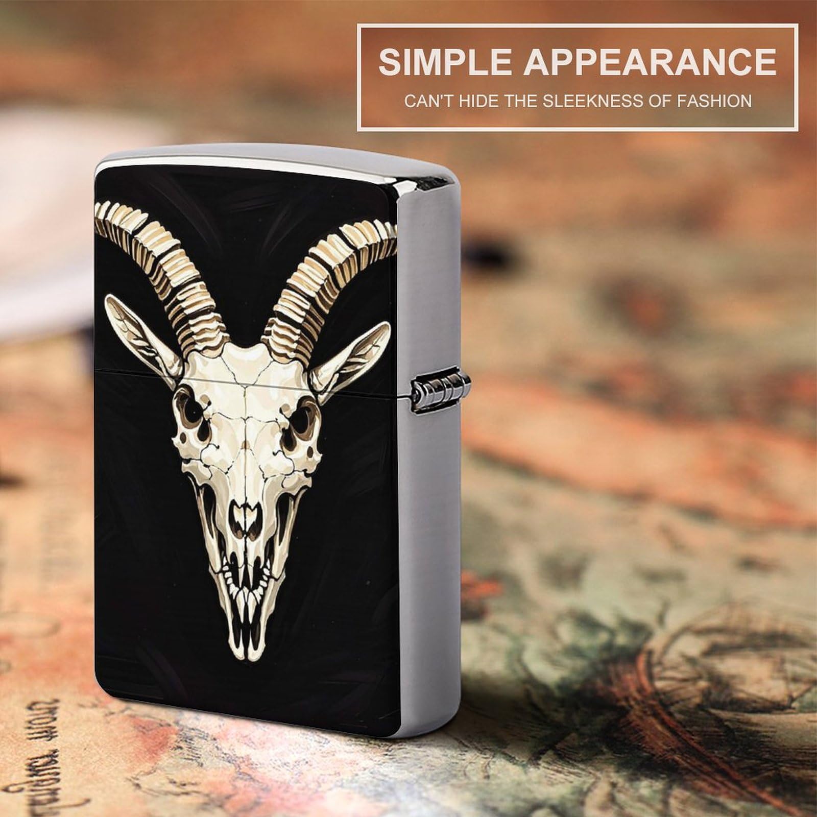 Amazon.com: A Gothic Goat Skull Metal Lighter Case Windproof