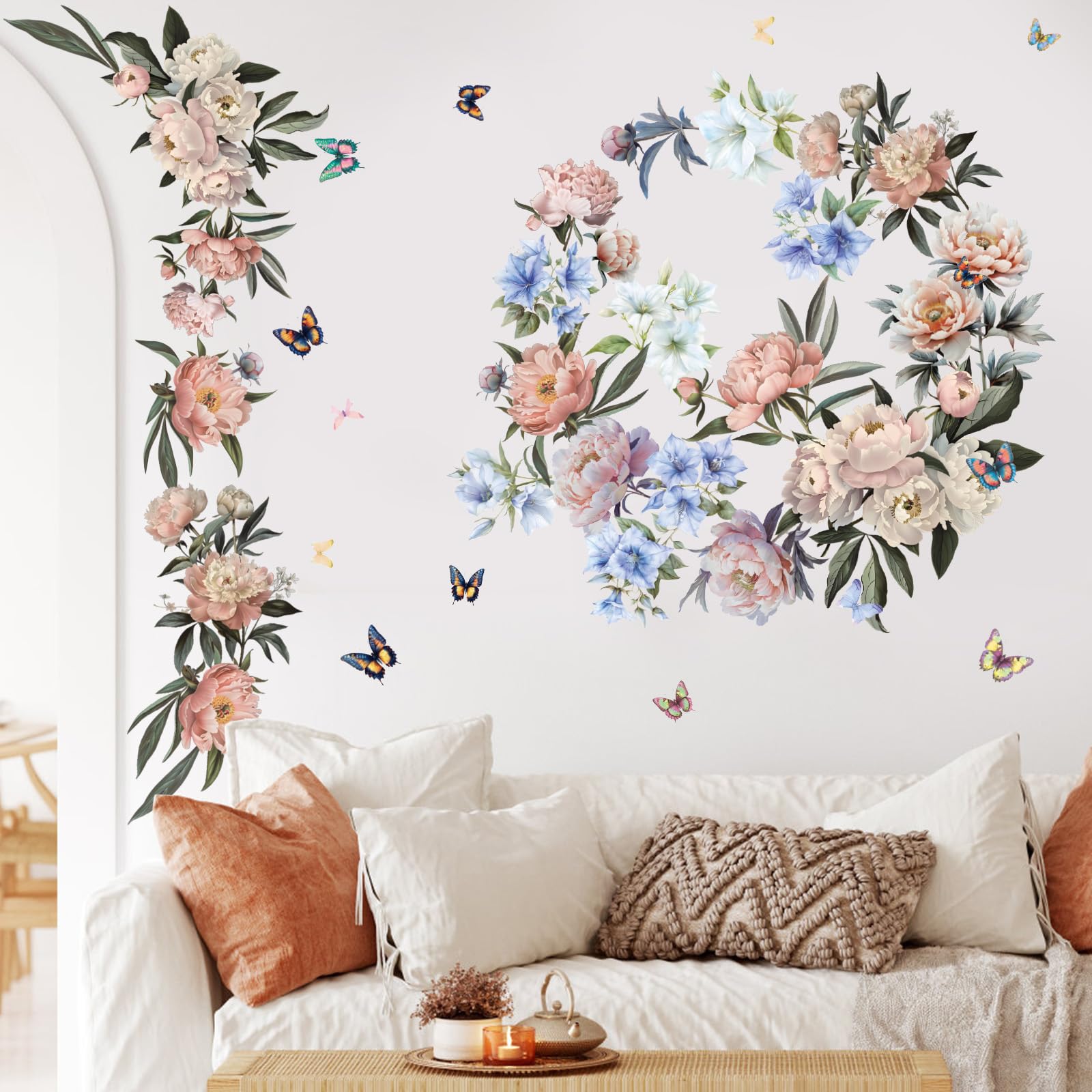 Adesivi Murali Fiori Peonia, Adesivi Murali Fiori Rosa, Fiore Adesivo Da Parete Decorazione Per Soggiorno, Adesivi Murali per Camera Da Letto, Decorazione Murale Soggiorno, 44x42cm Adesivi Murali Fiori Peonia, Adesivi Murali Fiori Rosa, Fiore Adesivo Da Parete Decorazione Per Soggiorno, Adesivi Murali per Camera Da Letto, Decorazione Murale Soggiorno, 44x42cm