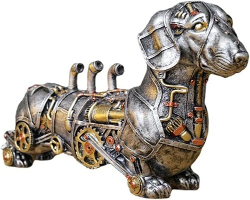 mozhixue Estatua mecánica de animales punk, diseño industrial steampunk salchichaelefantecaracolloborinoceronte, manualidades, adornos creativos,