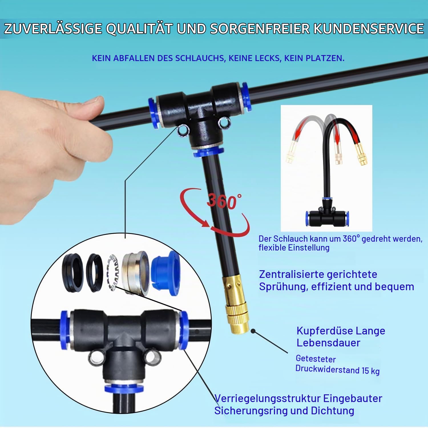 Tropfbewässerungssatz mit Nebelrohr,Verstellbares automatisches Bewässerungssystem,Gewächshaus Tröpfchenbewässerungsset Drip System für den Garten,20m, 20 Sprühnebel-Düsen