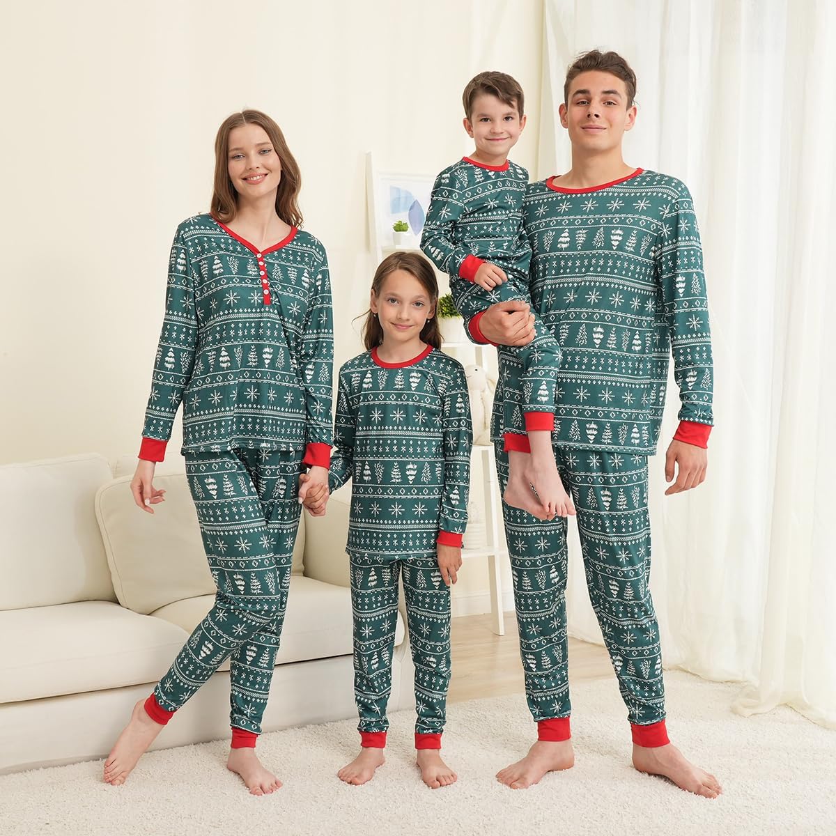 Family Matching Christmas Pajamas Set, Cute Elk Sleepwear for Boys Girls Dad Mum - Image 2