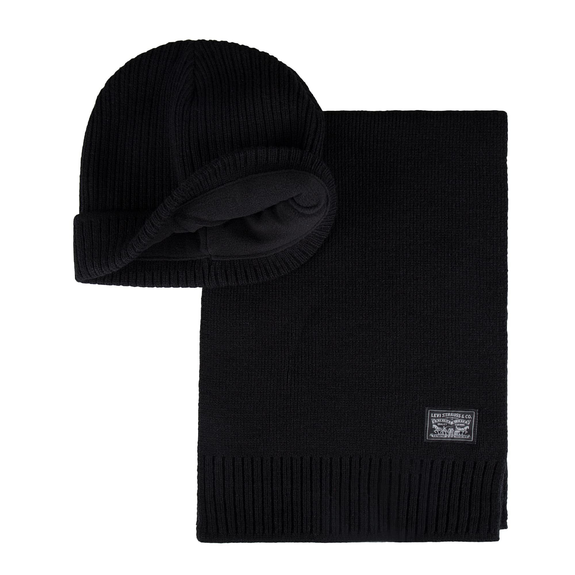 Rib Beanie and Scarf Set