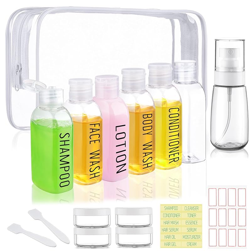 Kit de frascos recarregáveis Wowang para viagem, 10 peças