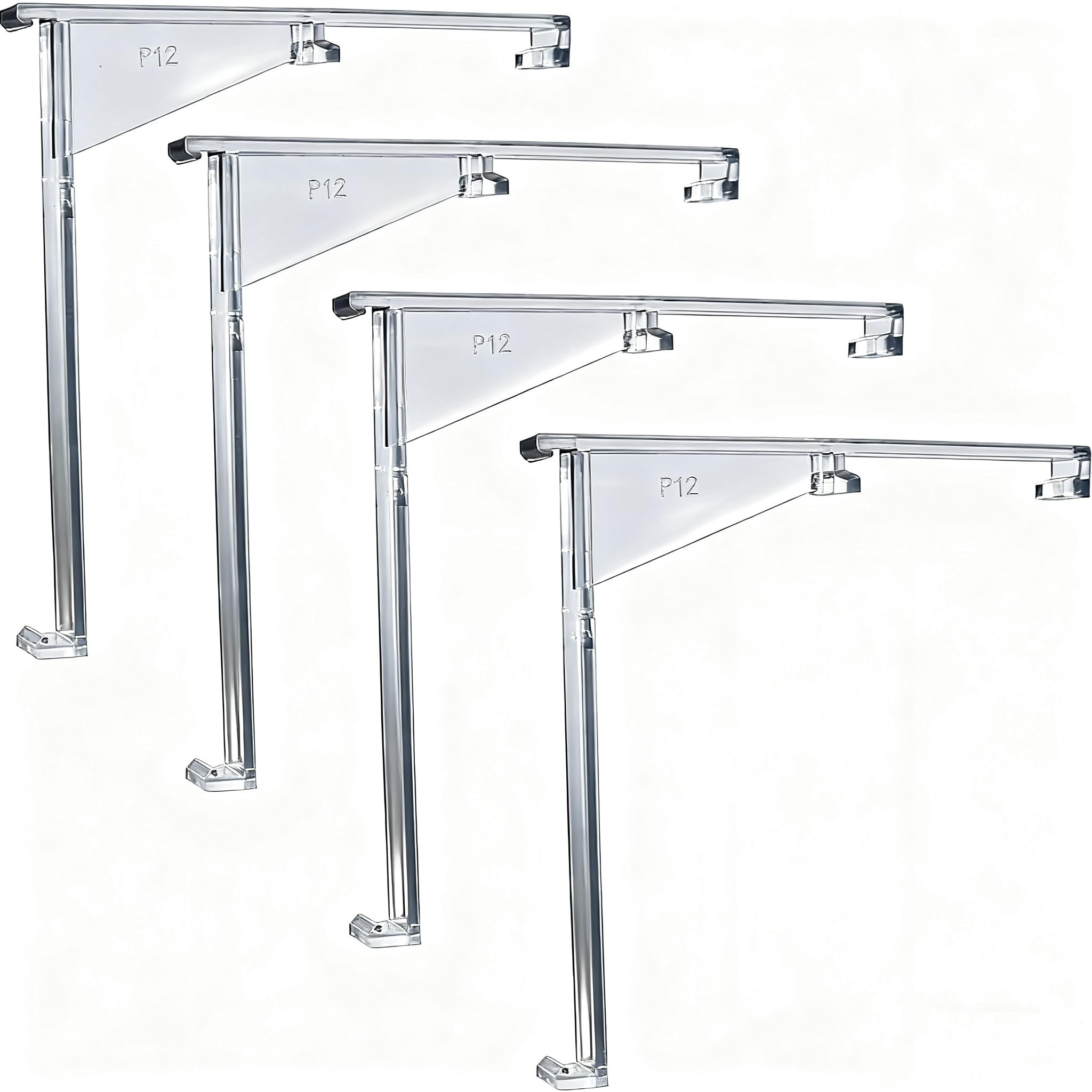 4pcs Valance Clips 3.5" Clear Vertical Blind Hidden Retainer Holder Installation Bracket with Built in Valance Outside Mount The headrail Size Measured 1.5"(38mm) in Top