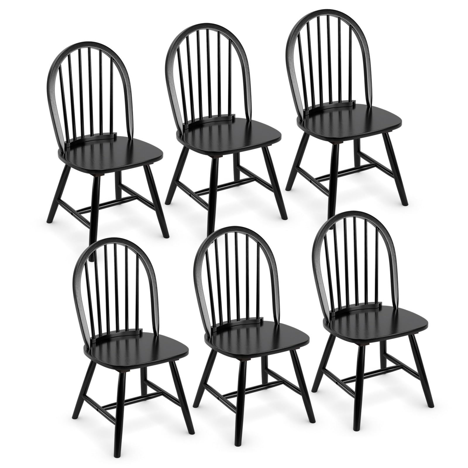 TON Windsor chair ③ Amazon.com - POWERSTONE Dining Chairs Set of 6, Wood Windsor