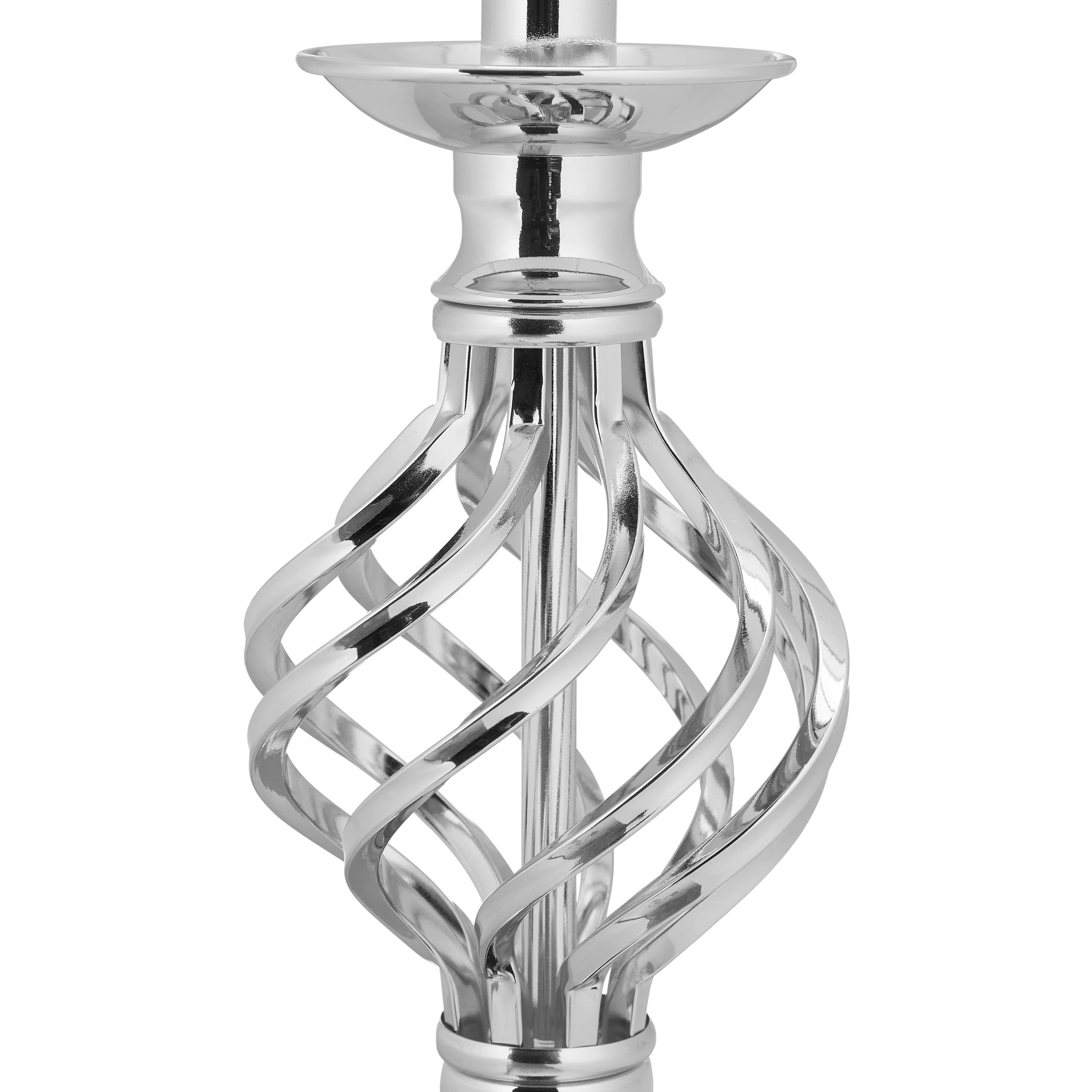 Relaxdays Abat Jour Touch Moderna, Dimmerabile su 3 Livelli di Luce, E14, Lampada da Tavolo per Salotto, Argento/Bianco | Elegante lampada da tavolo, dimmerabile, 3 livelli, E14, 43,5 x 25 cm