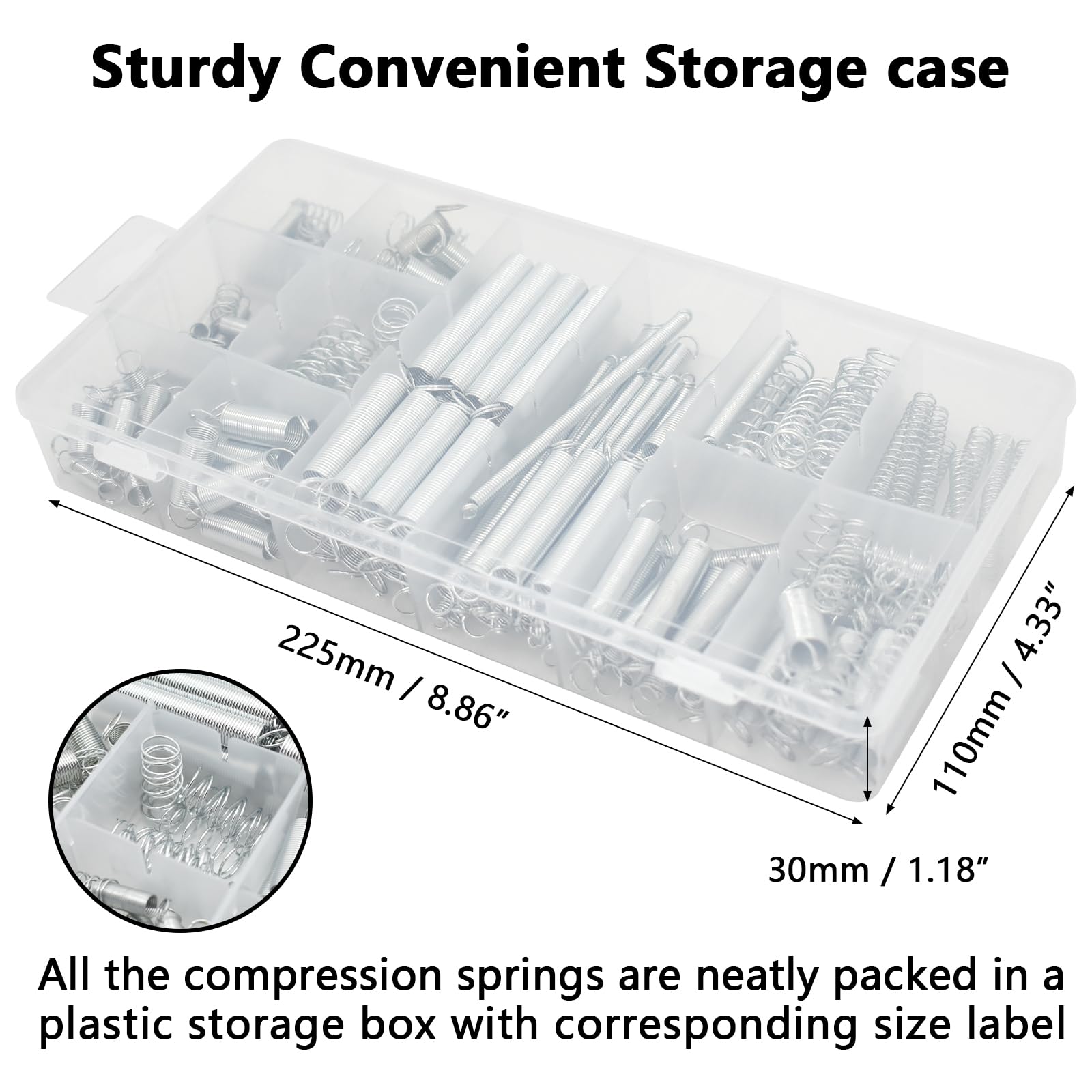 BDS-HOME 200Pcs Spring Assortment Kit, 20 Different Size Zinc Plated Extension and Compression Springs for Shops and Home Repairs Replacement Kit — Amazon image 3