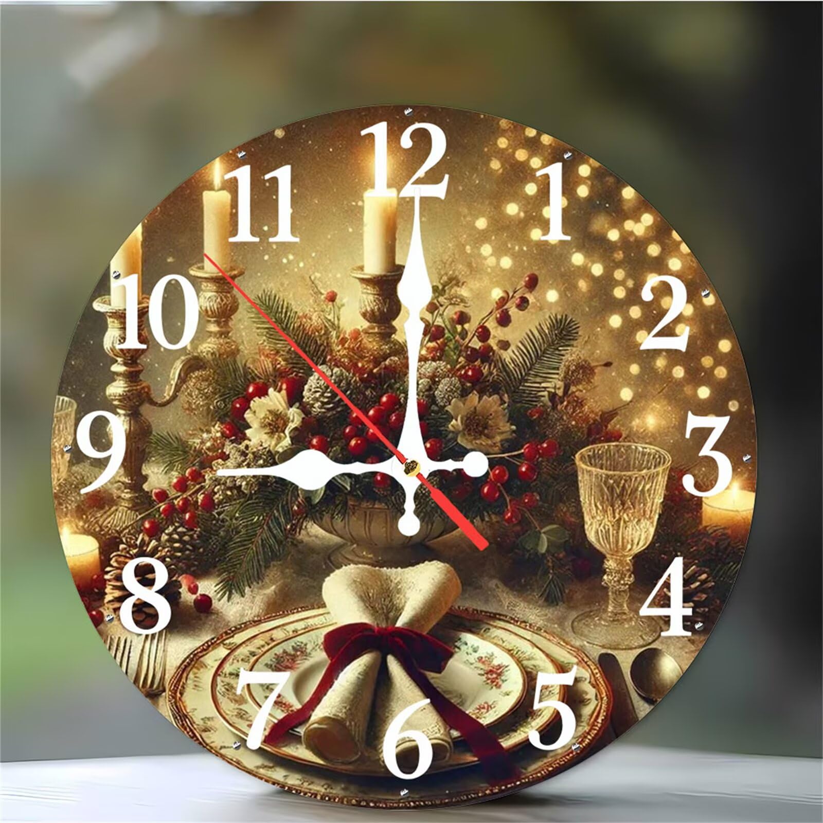 Horloge murale silencieuse de 30 cm avec mouvement quartz pour salon et bureau