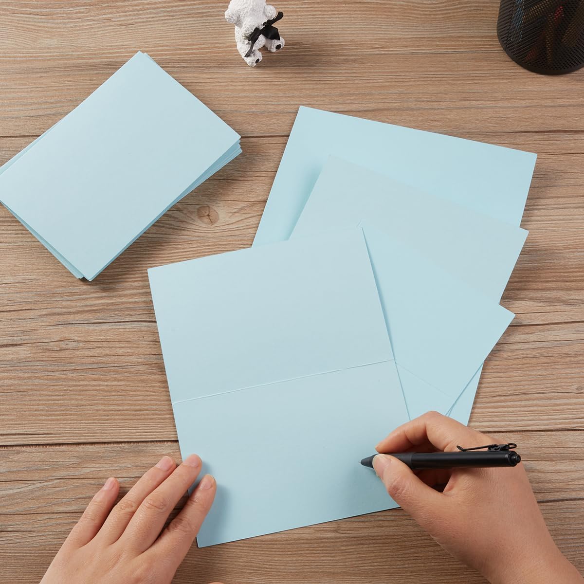 50 Pack Blank Cards Folded Cardstock Thank You Blank Greeting Cards for Invitations, Wedding, Greeting Cards, All Occasion DIY (Light Blue, 3x5) - Image 5
