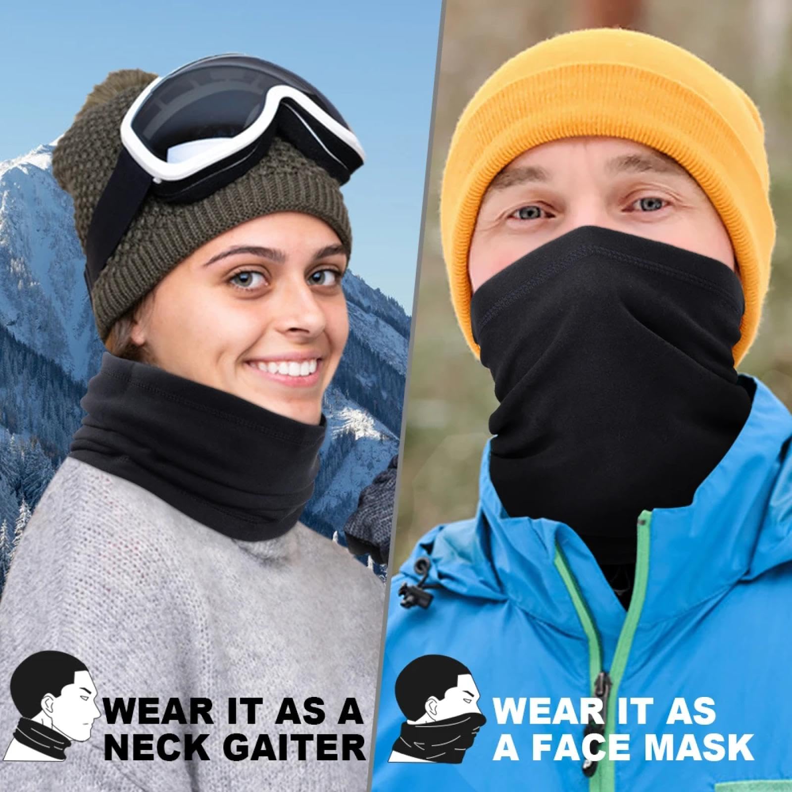 Schals Damen Tücher Halstuch Scarf Nackenwärmer Skifahren Snowboard Halstuch Stirnband Damen Männer