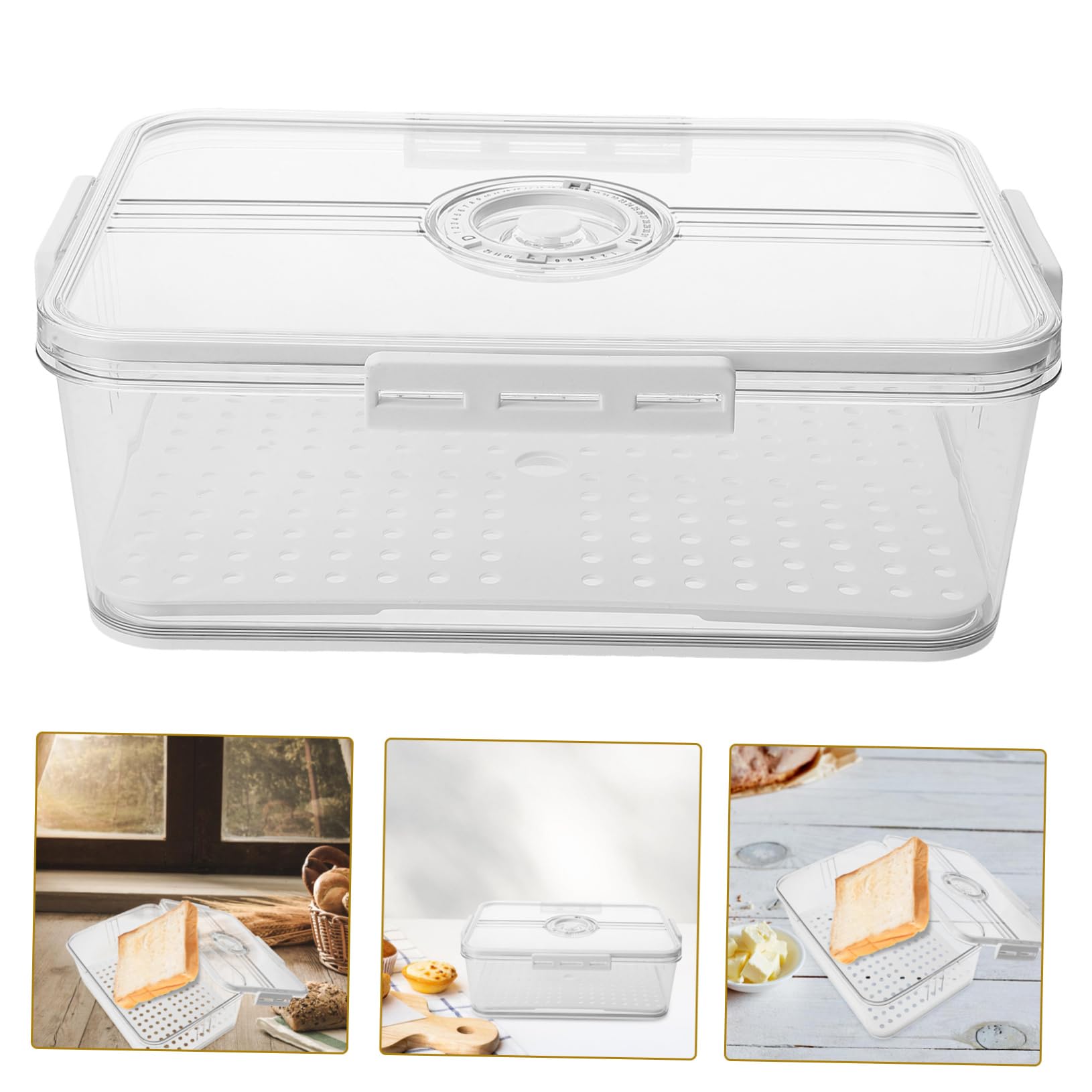 Zerodeko Brotkasten Moderne mit Deckel Xxl aus Kunststoff Luftdicht Frischebox für Selbstgebackenes Brot der Küchenarbeitsplatte