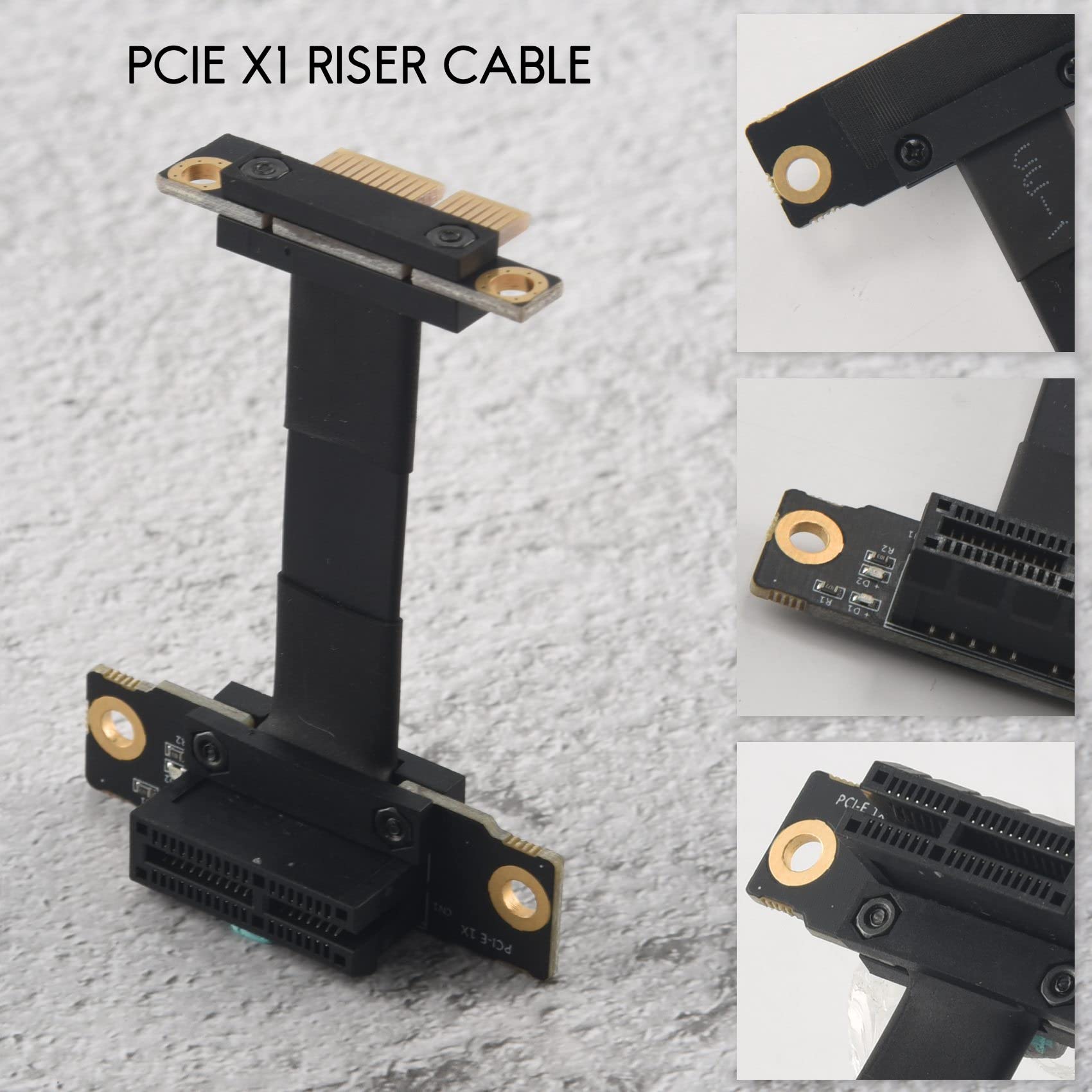 Riser PCIE X1 Dual 90 Degrés à Angle Droit Extension PCIe 3.0