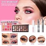 Kits de maquillage professionnels pour les adolescentes filles femmes, Kit de maquillage pour les débutants avec cas de voyage, paillasses à paupières, Concealer, Fondation, Pinceaux, Gloss à lèvres, Mascara, Stencils, Éponge de maquillage (couleur 18)