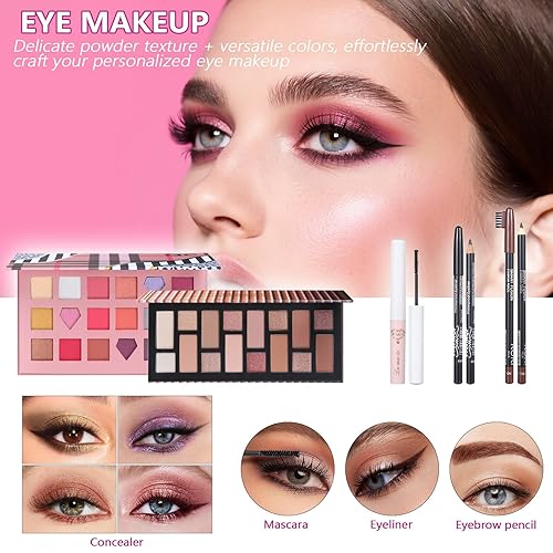 Miniatura 3 de Kit de maquillaje para niñas, juego de maquillaje para adolescentes principiantes, juego de regalo de maquillaje para mujeres con caja de