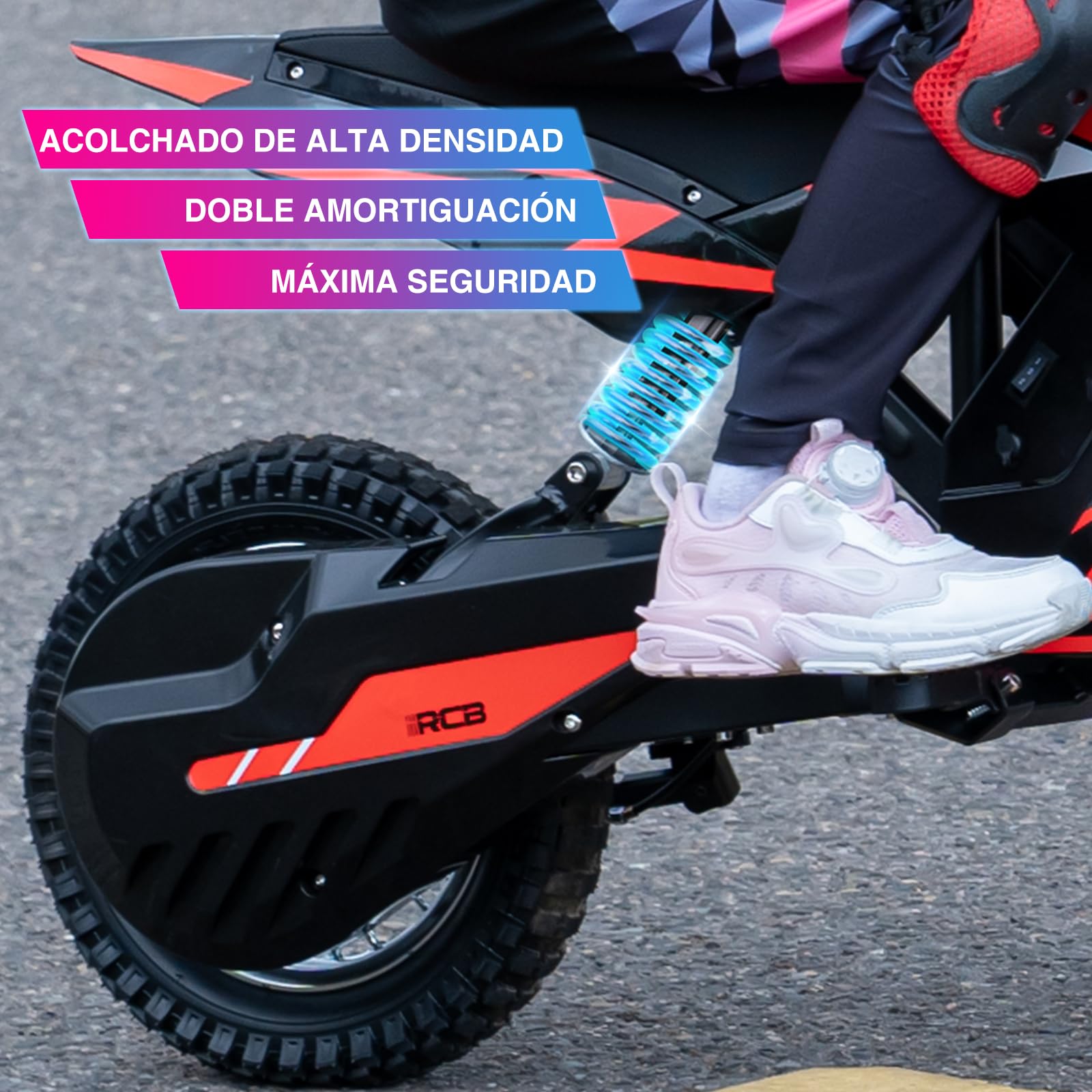 RCB R9X Moto Eléctrica Infantil, Neumáticos de 12 Pulgadas, Potente Motor, 3 Modos 8/12/25KMH, Autonomía máxima 17KM, Batería de 5,2 Ah, Motocross para niños 6+ años