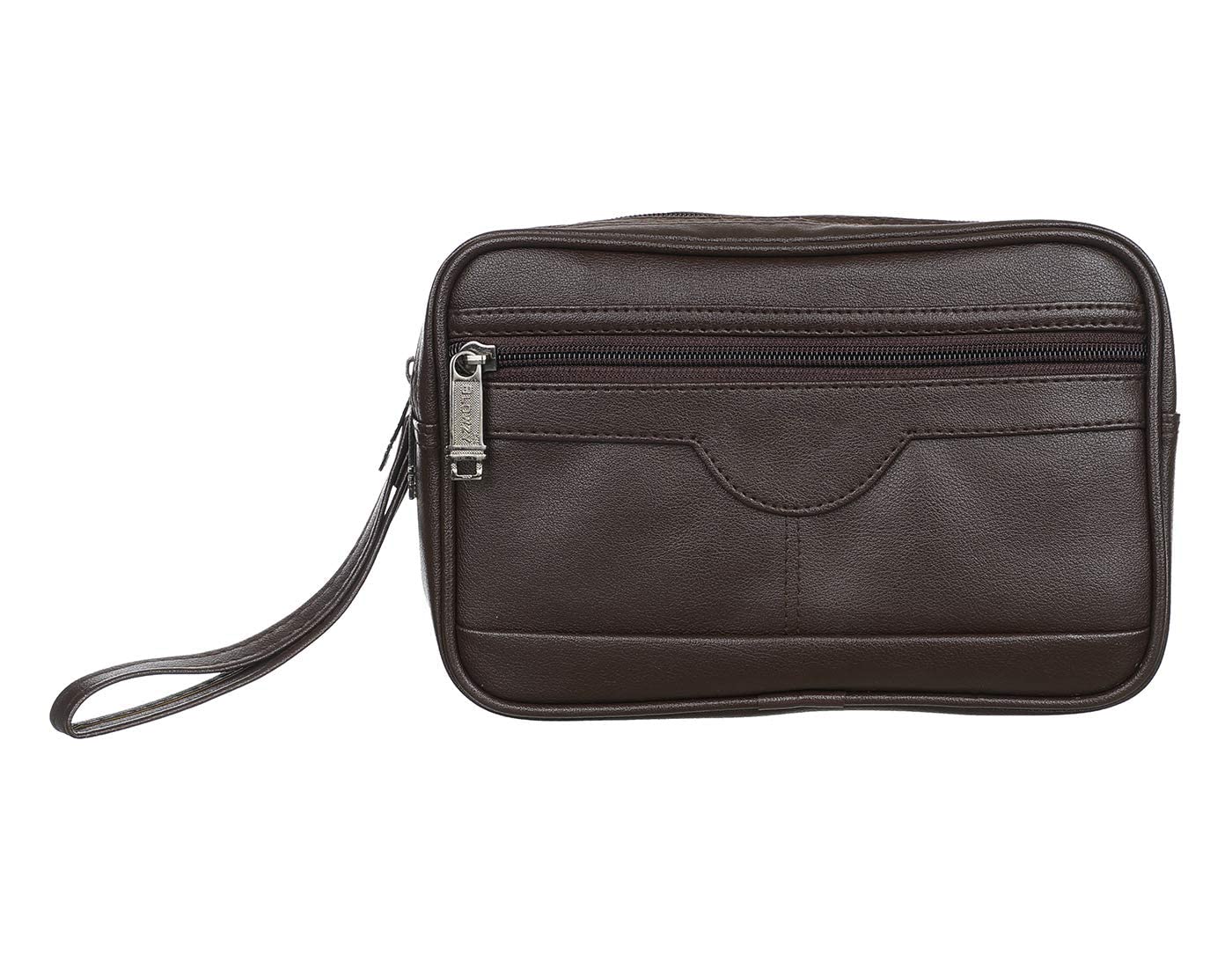 Unisex Polyester Carrying Pouch Toiletry Bag Shaving and Grooming Kit for Travel Gift (Brown)