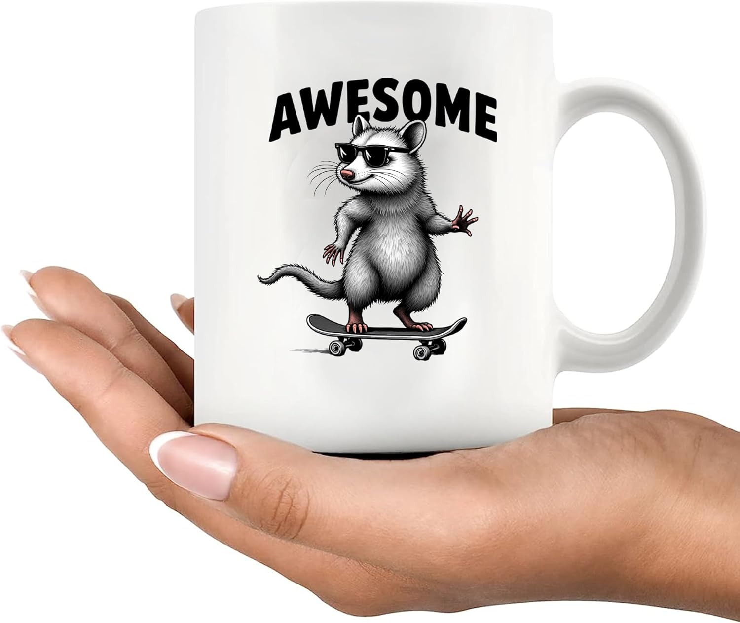 Panvola Awesome Possum Funny Opossum Lovers Gifts Animal Lover For Mom Dad Husband Wife Novelty Drinkware Ceramic Mug 11 oz White - Image 8