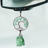 Vista 6 de DUQGUHO Accesorios para coche de piedra de cristal de obsidiana negra, accesorios para colgar en el espejo retrovisor, adorno colgante de cristal