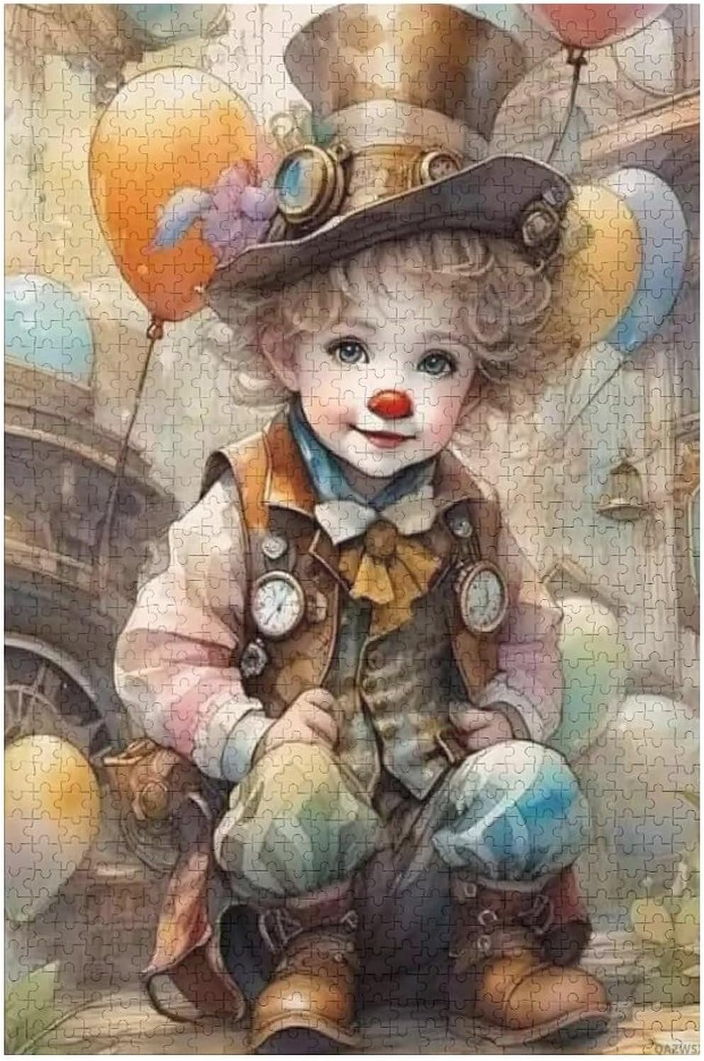Puzzles for Adults 1000 Pieces - Clown Boy Clown Funny Puzzles Poster Family Reunion Puzzle, Toys for Boys and Girl