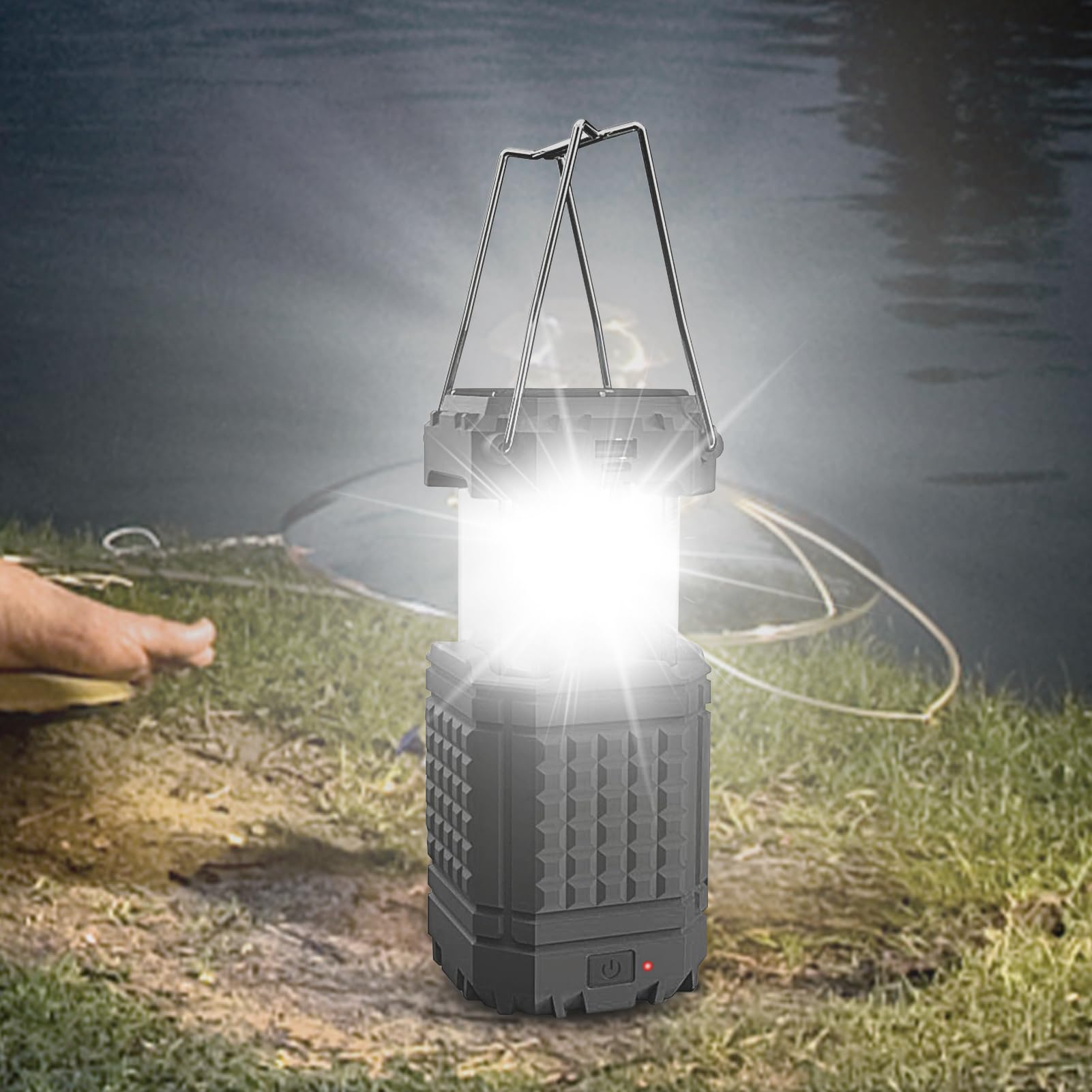 Luce da Campeggio USB Appendi bile con manovella | Lampada Ricaricabile a Energia Solare per Campeggio Per barbecue riparazione auto escursionismo pesca arrampicata giardino