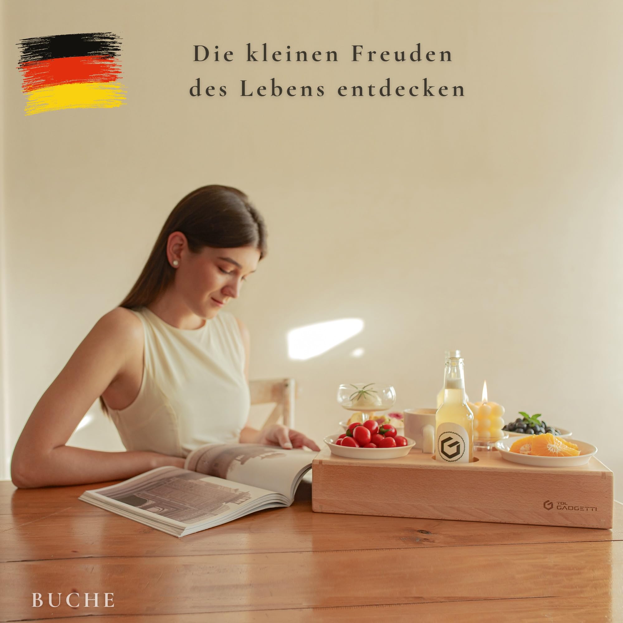 Couchbar Snackbox (100% Echtholz): Premium All-in-One Snackbar aus edlem Buchenholz, meisterhafter Handwerkskunst und einzigartigem Design – Perfekt für Familien und Genießer.