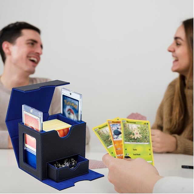 Foto 7 de 8 de Tolesum Caja de Cartas para MTG, Card Deck Box para 100+ Cartas con 2 Pantallas Commander, Magnetic Flip Box…