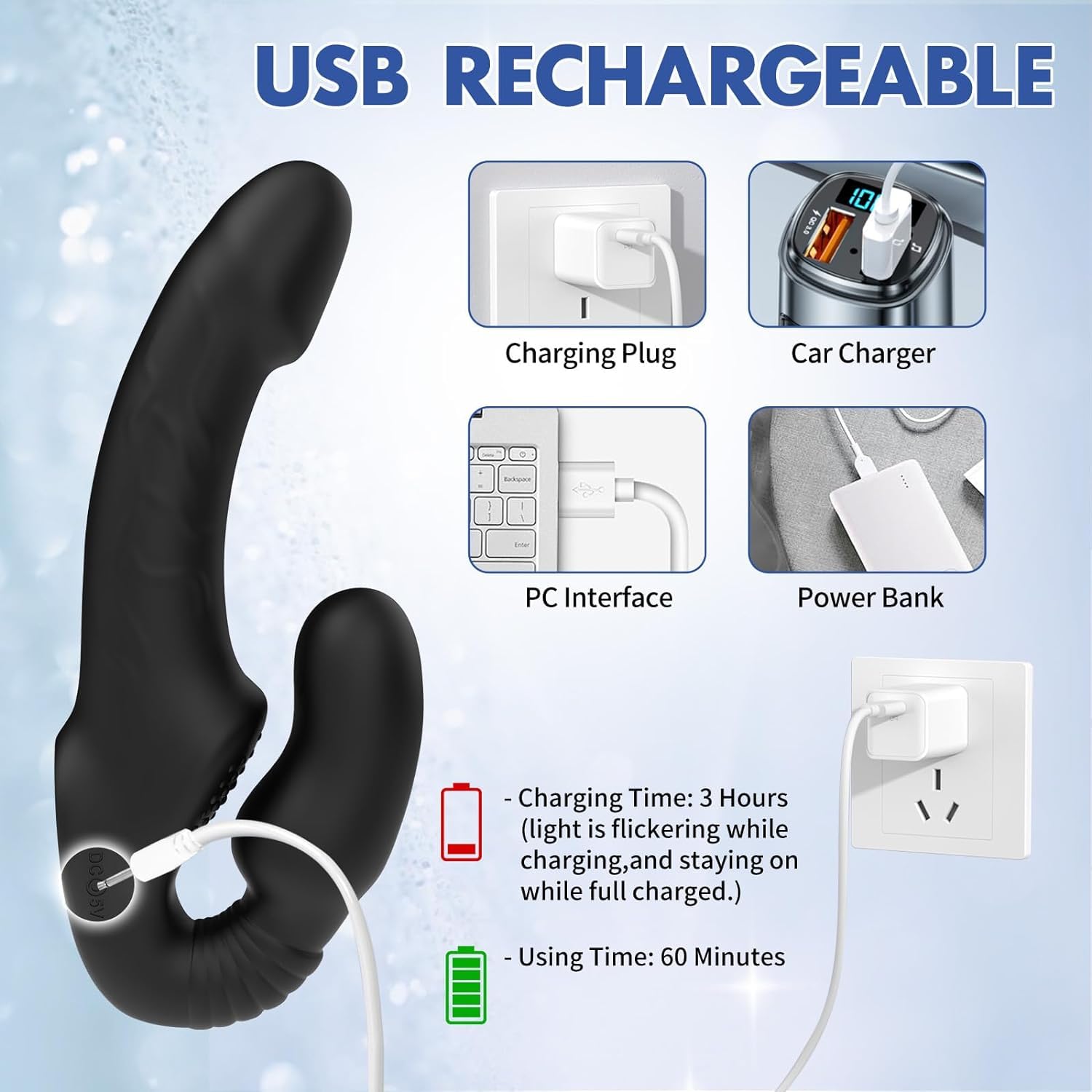 Dildo vibrante Senza Spalline con Telecomando, Dildo Doppio Pene Fallo Indossabile, Sex Toys Vibratore per Donna Stimolatore Clitorideo Anale,Toys Sessuali Strap on per Coppie Uomo Donna Lesbica