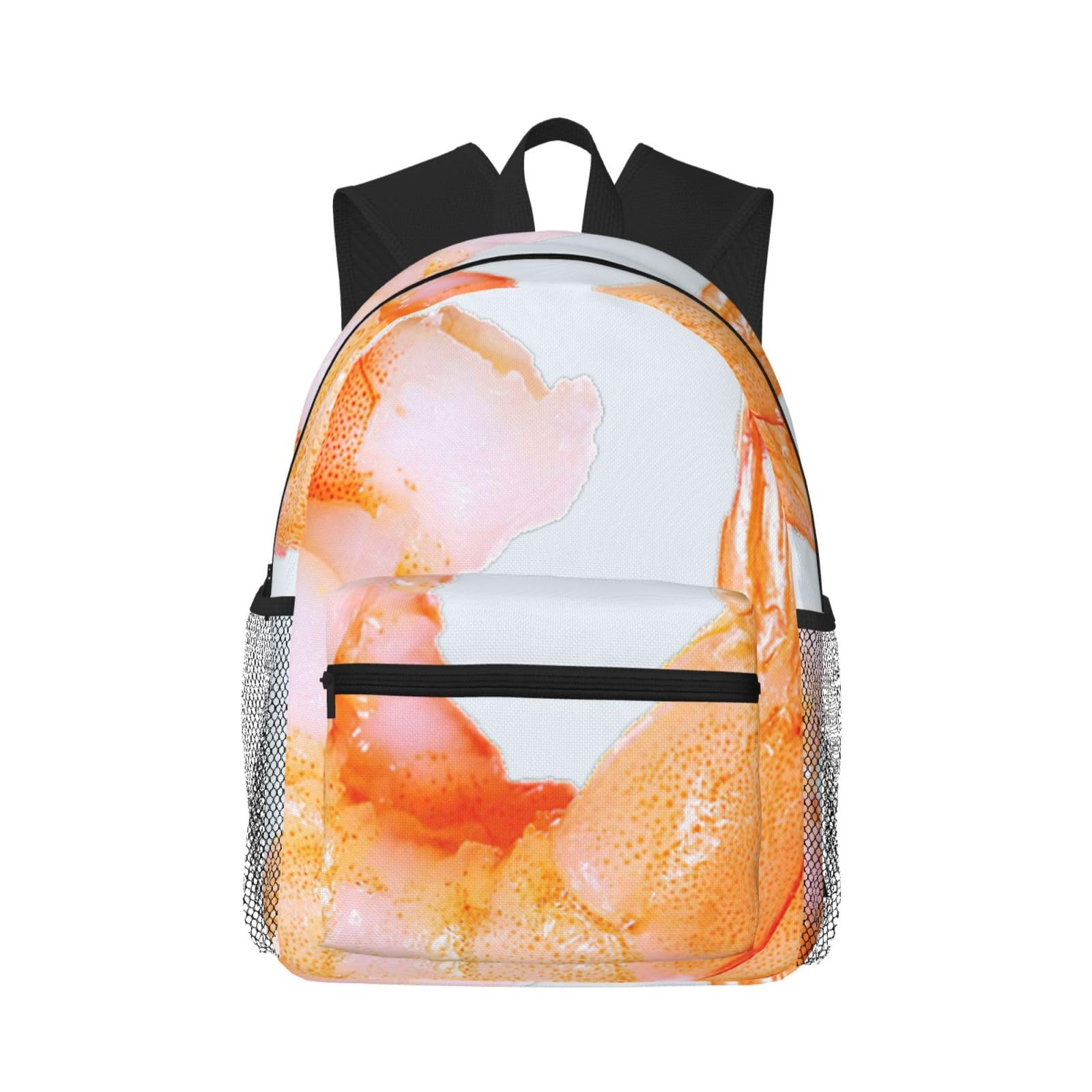Sac à dos imprimé crevettes Glutton noir polyvalent et décontracté pour voyage - 8
