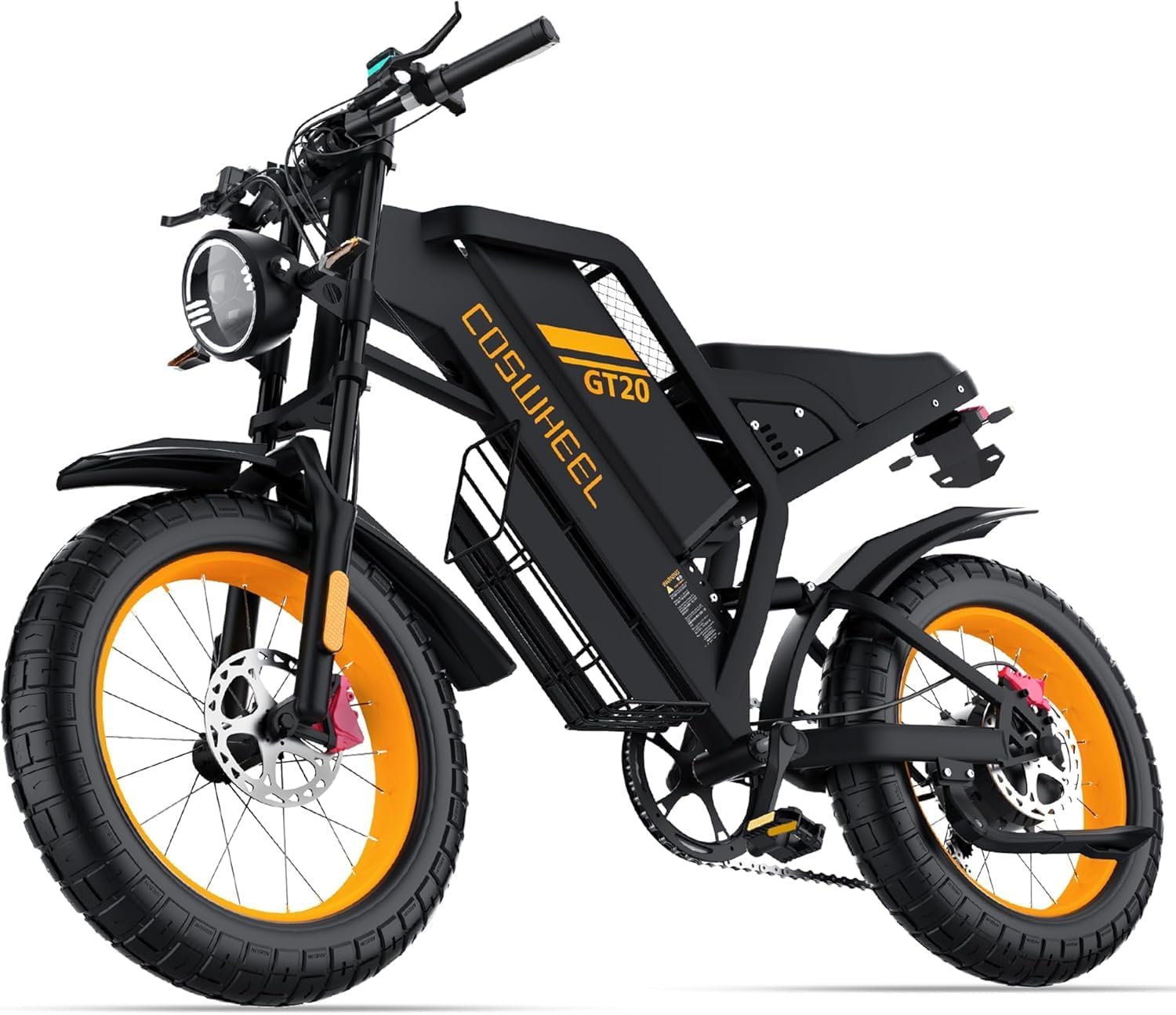 2000/4000W Electric Dirt Bike for Adults, 32/40 MPH & 90-145 Miles Range, 48V 25/40AH Fat Tire Electric Motorcyele with Full Suspension & Hydraulic Brakes, 20"x4" Off-Road E-Bike