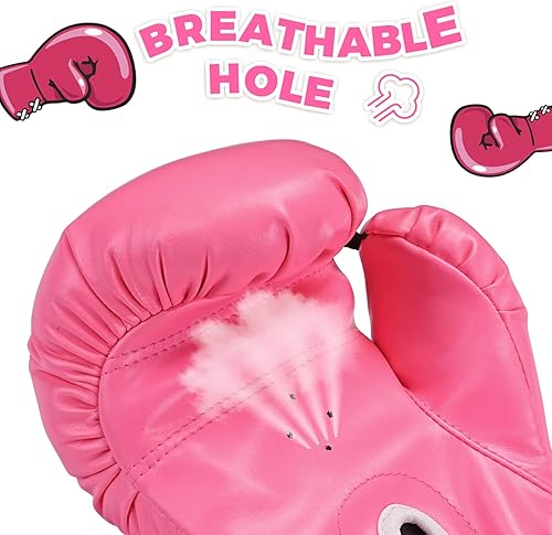 Miniatura 6 de Guantes de boxeo para niños, guantes de entrenamiento de boxeo juvenil para niños y niñas de 3 a 9 años, guantes de lucha de 4 y 6 onzas, saco de