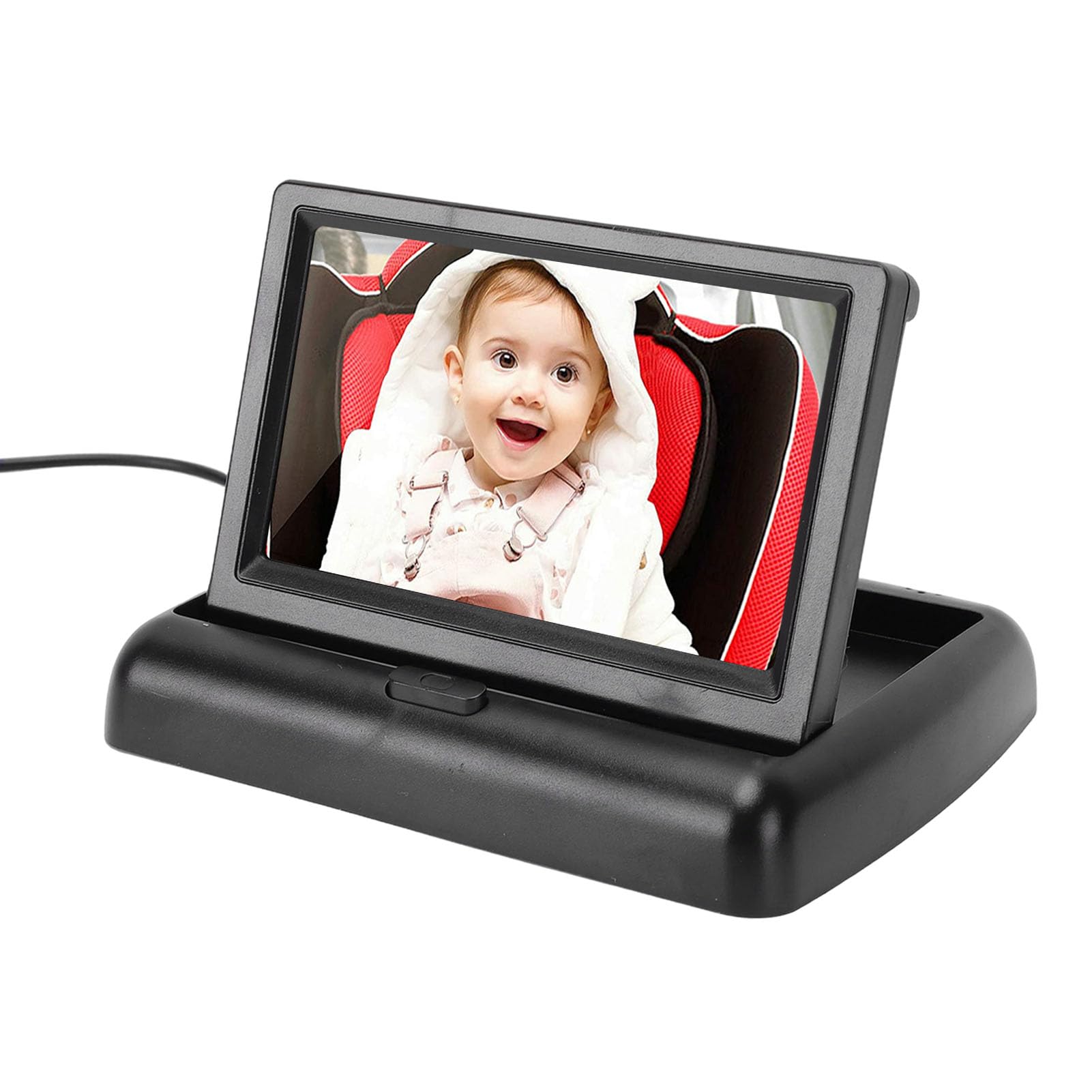 Fdit Kamera Samochodowa dla Dzieci, 4,3-calowa, Szerokokątna Kamera Noktowizyjna o Kącie Widzenia 140 Stopni, Skierowana w tył, z instalacją Plug and Play dla Niemowląt