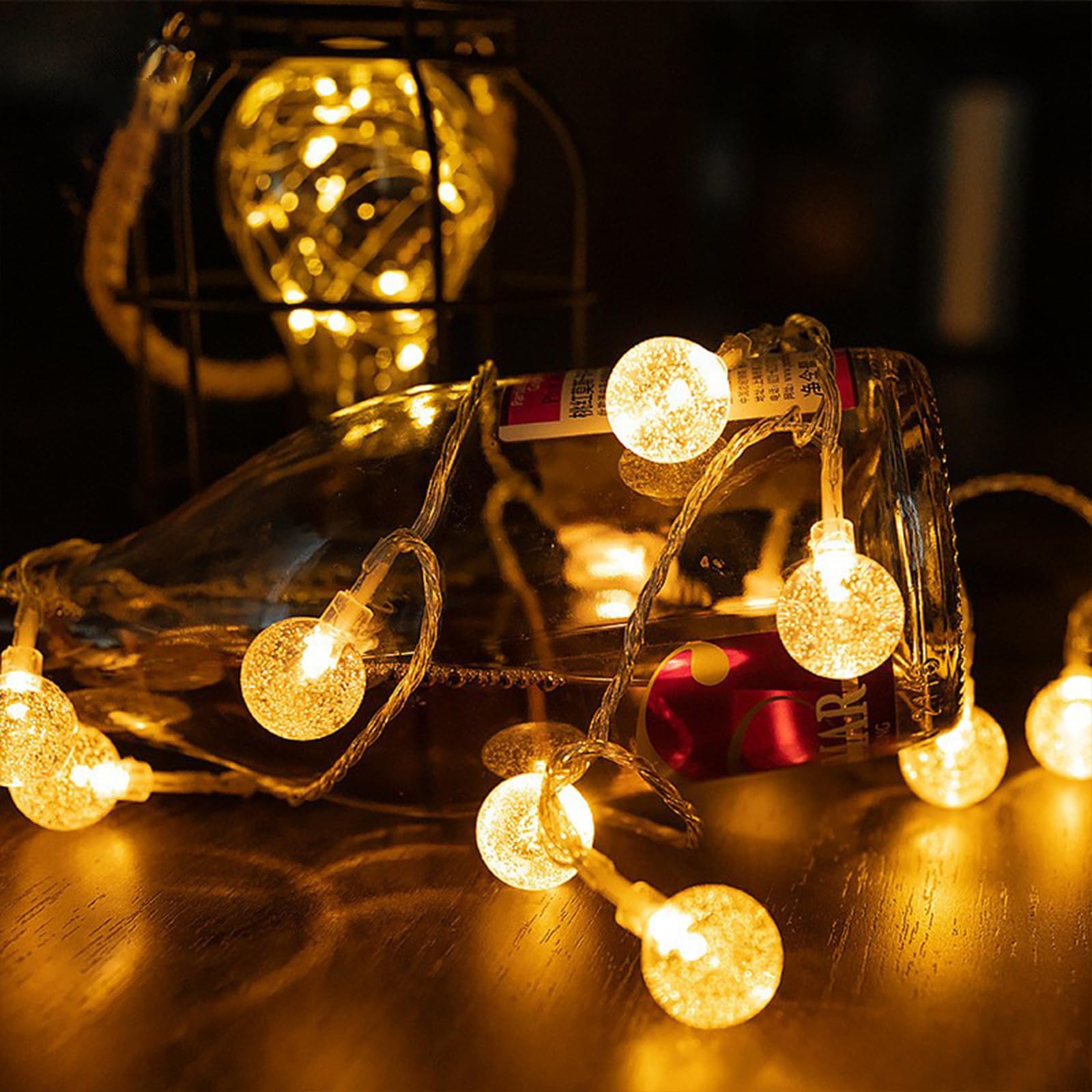 Ideen mit Herz LED draad lichtketting | kristallen nuggets | 38 LEDs | warm wit | decoratie | Kerstmis advent | 1,20 m lang | incl. timer