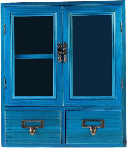 Miniatura 1 de Gabinete de almacenamiento de pared de madera, gabinete de medicina de pared de baño, armario de cocina colgante rústico para colgar en la pared,