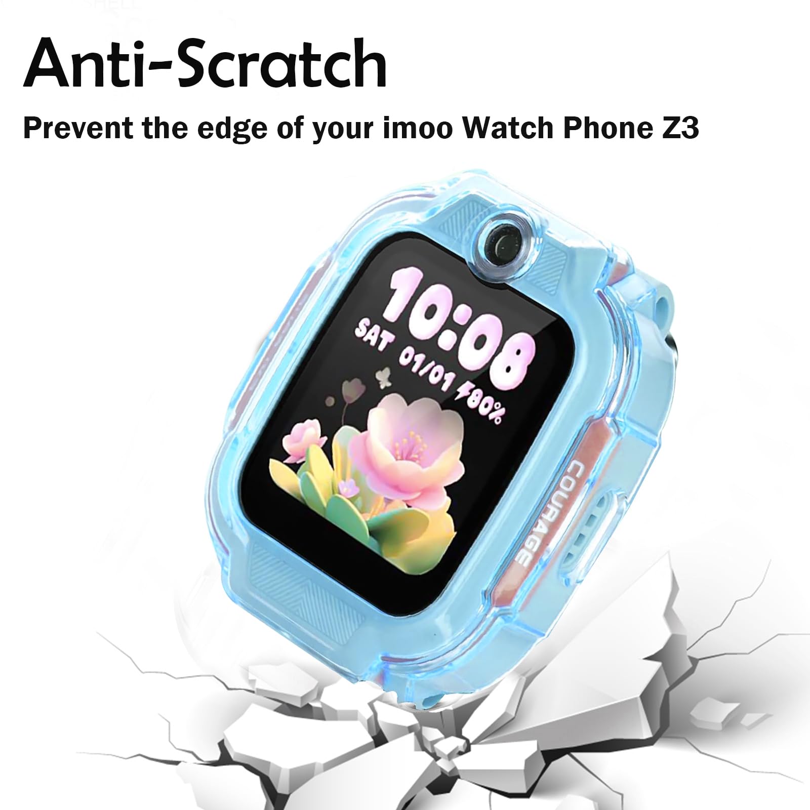 3 sztuki etui na telefon imoo Watch Z3, odporne na wstrząsy silikonowe etui ochronne, ultra cienkie, miękkie, z TPU, odporne na zarysowania, etui ochronne do imoo Z3, niebieskie + zielone +
