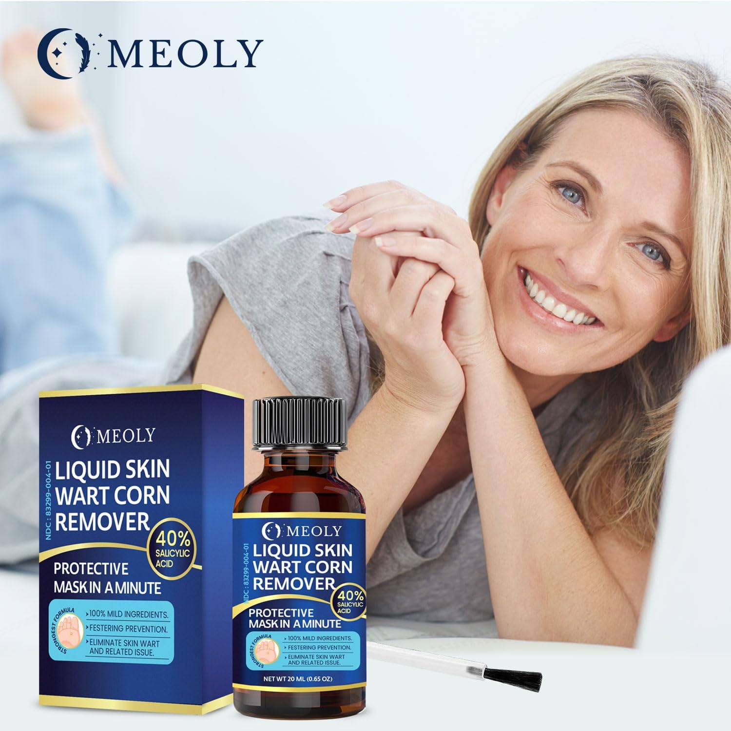 MEOLY Fast-Acting Wart Remover: 40% Salicylic Acid Wart Remover Maximum Strength for Plantar Wart, Corn Men and Women