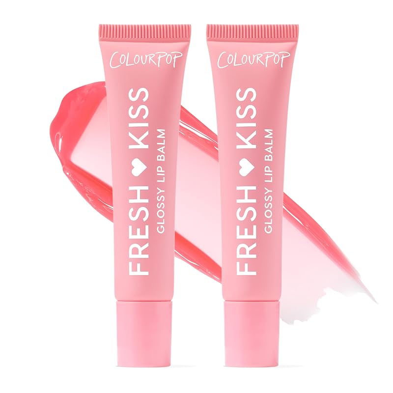 ColourPop Fresh Kiss Glossy Lip Balm - Hydrating Lip Care Enriched with Peptides, Hyaluronic Acid, Shea Butter & Vitamin E for an Ultra-Cushiony Formula - Strawberry Milk (2 Count)