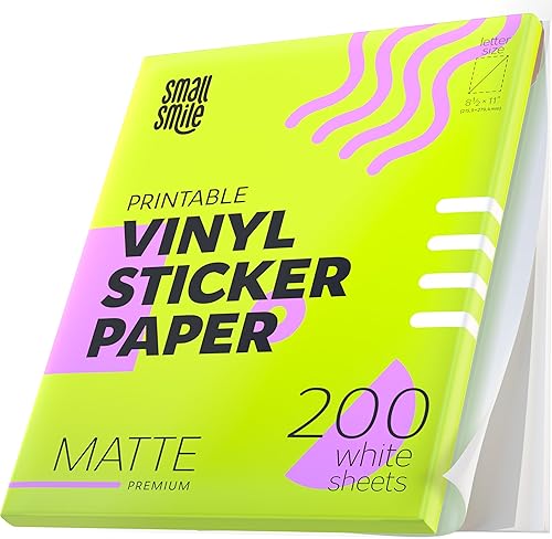Vista 18 de Papel adhesivo de vinilo imprimible de alta calidad para impresora de inyección de tinta y láser, 20 papel adhesivo blanco mate impermeable, papel