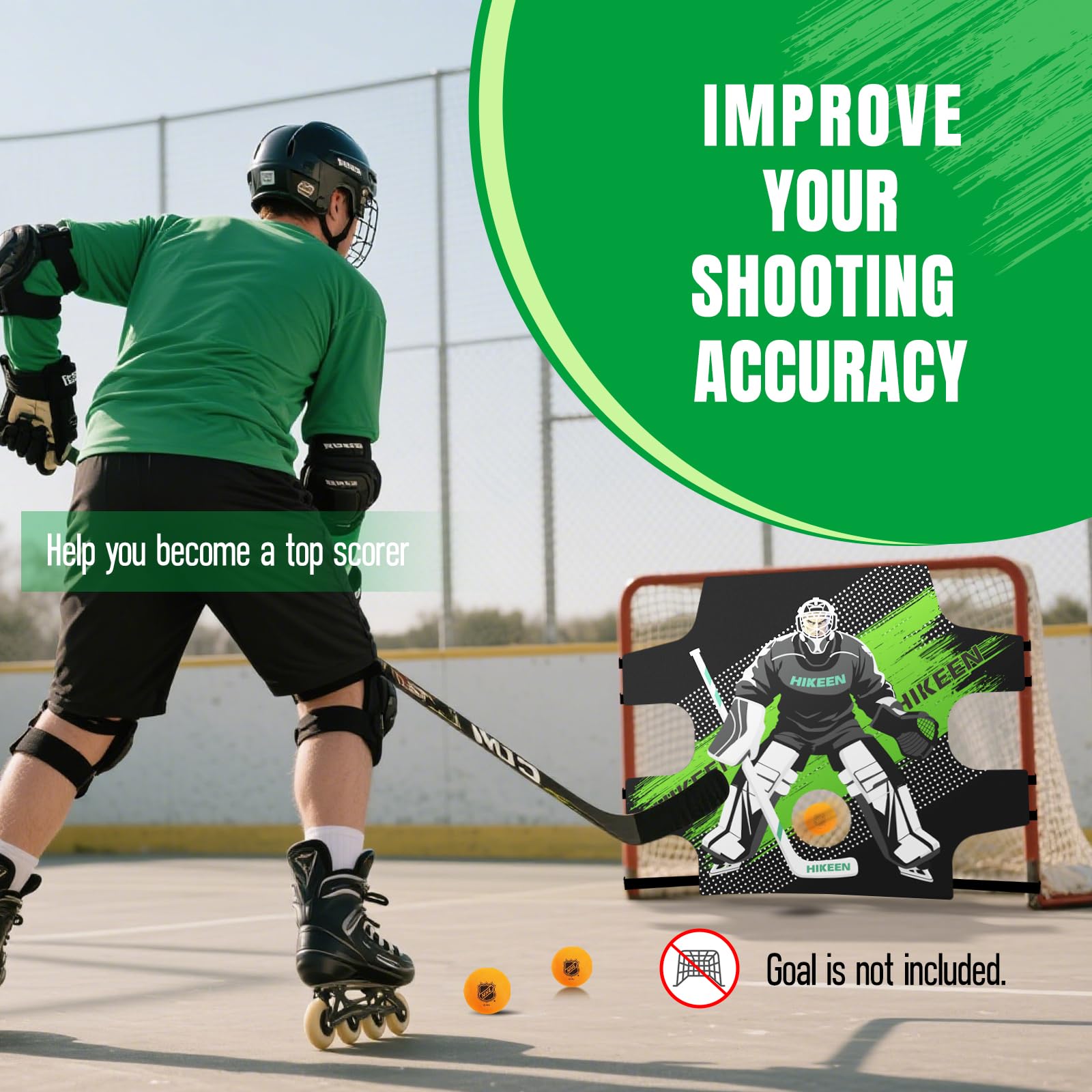BOOSTEADY Cible de Gardien de But de Hockey de Qualité Supérieure, Cibles de Tir de Hockey sur Glace pour Filet avec 7 Trous de Cible pour Pratiquer à La Précision du Tir