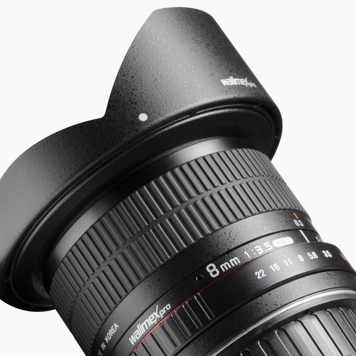 Walimex Pro Fish-Eye II 8 mm 1:3,5 DSLR Objectif pour monture d'objectif Canon EF-S noir (avec pare-soleil amovible)