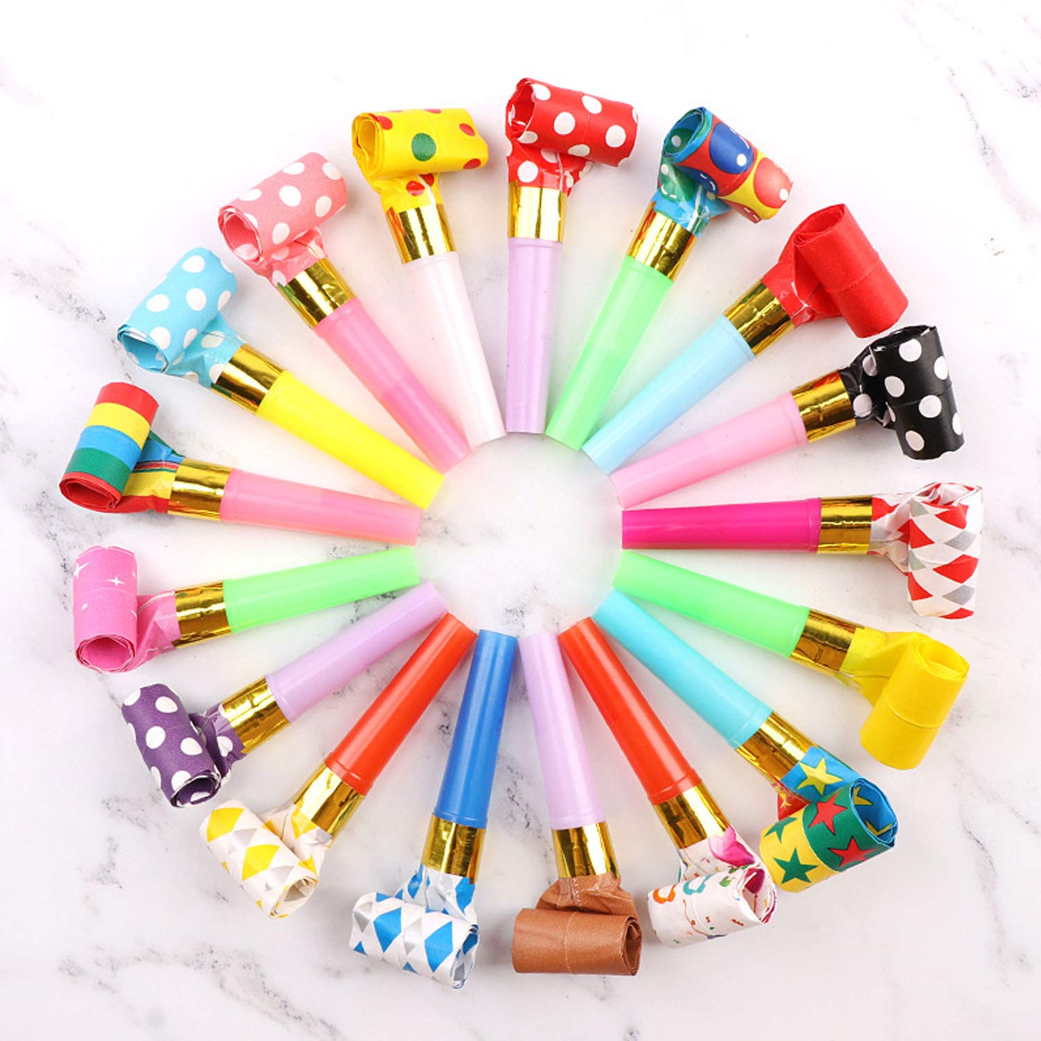 100 Pcs Party Blower Colorful Birthday Noisemakers Birthday Blow
