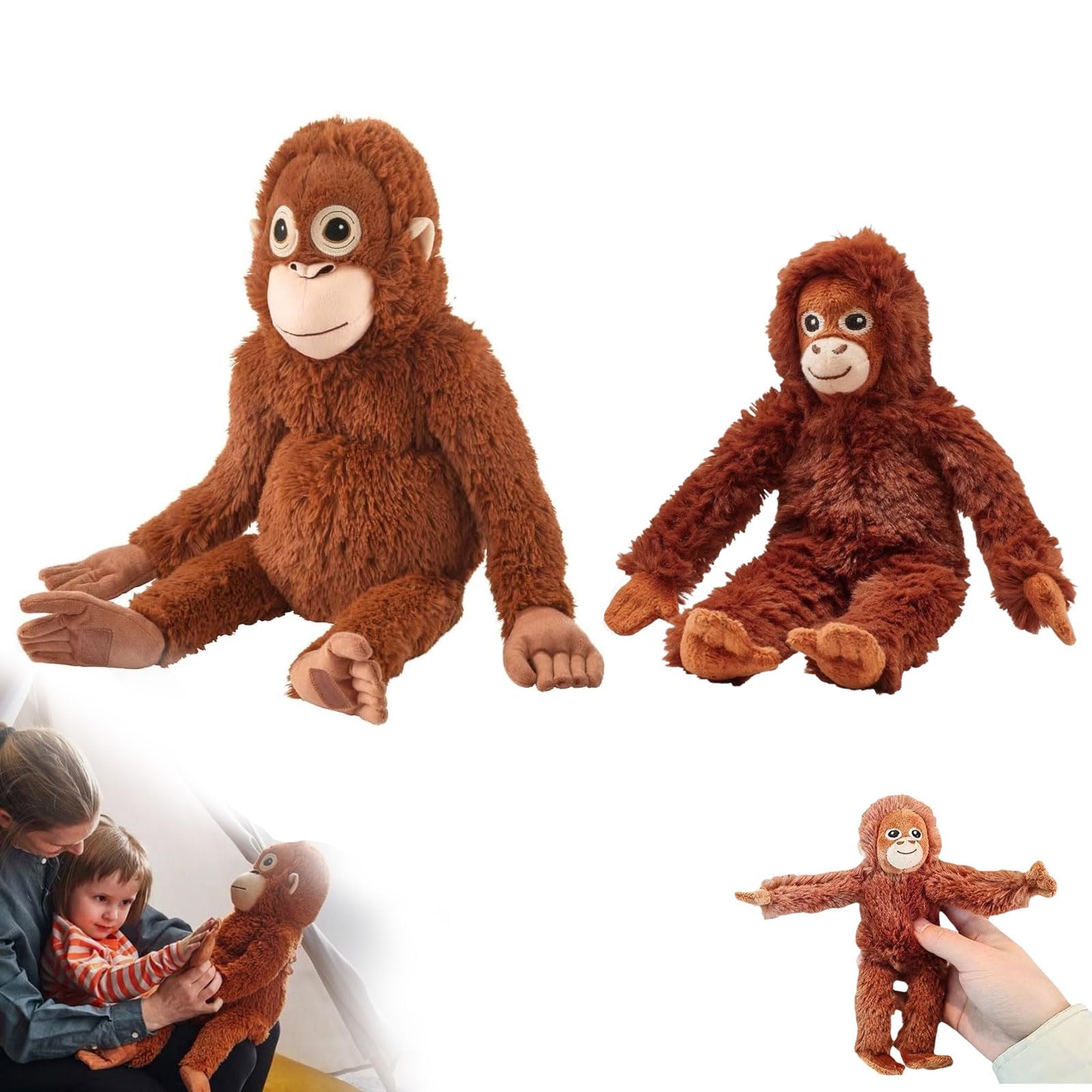 HMifjUM Gorilla Tag Plush, Punch Monkey Plush, Large Orangutan Gorilla Teddy Soft Toy,Monkey Stuffed Animal Doll, Washable & Safe for Kids Girls Boys Birthday Party Decor (10cm)