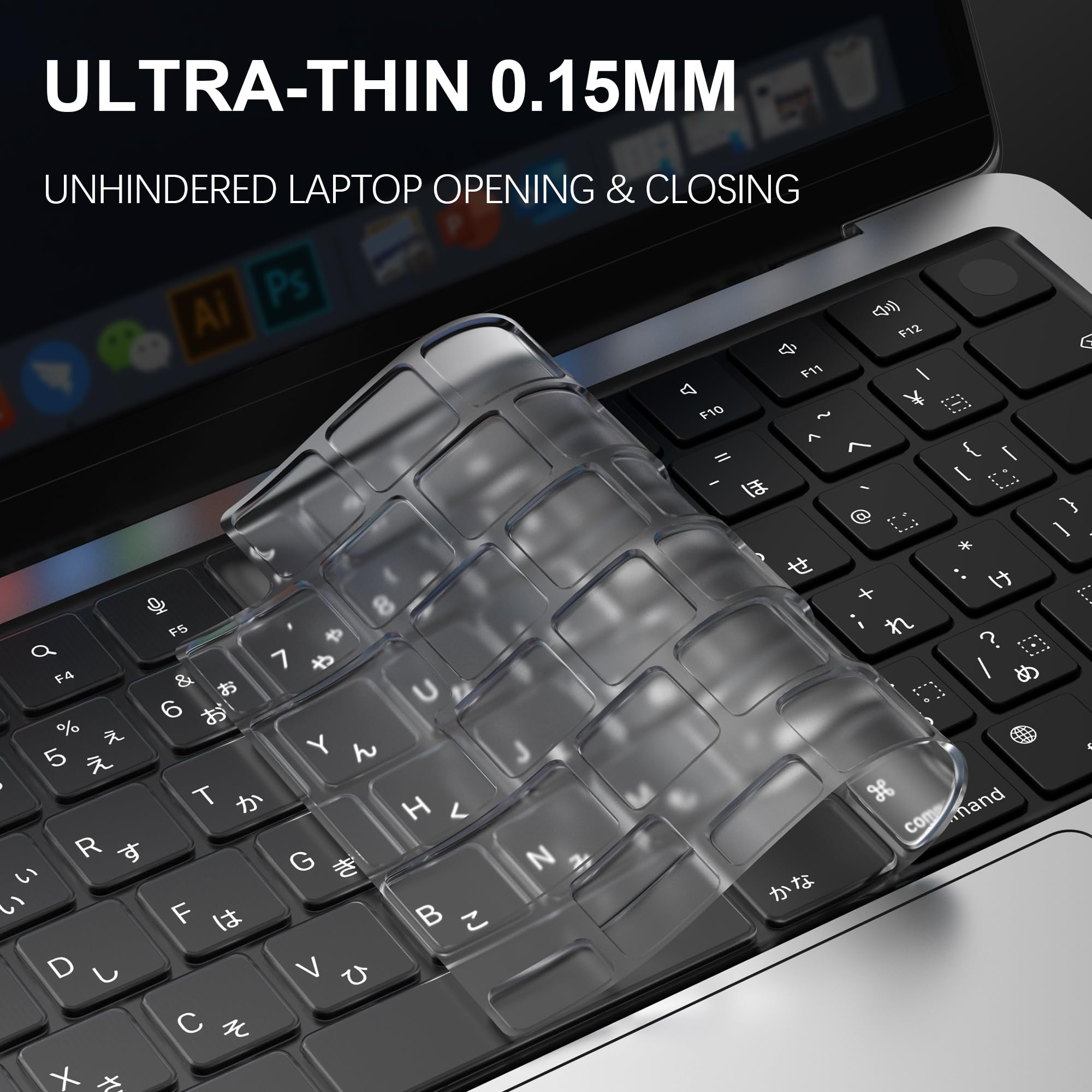 Cover Per Tastiera In Silicone Per MacBook Air 13'' 2020 (A2179) Con Touch ID – Protezione Elegante, Versione Europea - 6