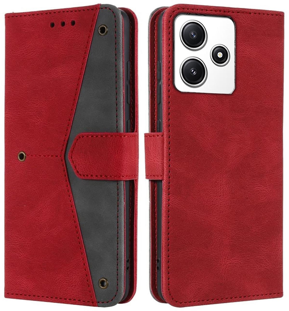 GoldKart Flip Back Cover Case for Redmi 12 5G / Poco M6 Pro 5G| Dual-Color Leather Finish Flip Cover | Inbuilt Stand & Pockets | Flip Cover for Redmi 12 5G / Poco M6 Pro 5G(Faux Leather, Red) (B0DC58KDJN) Amazon Price History, Amazon Price Tracker