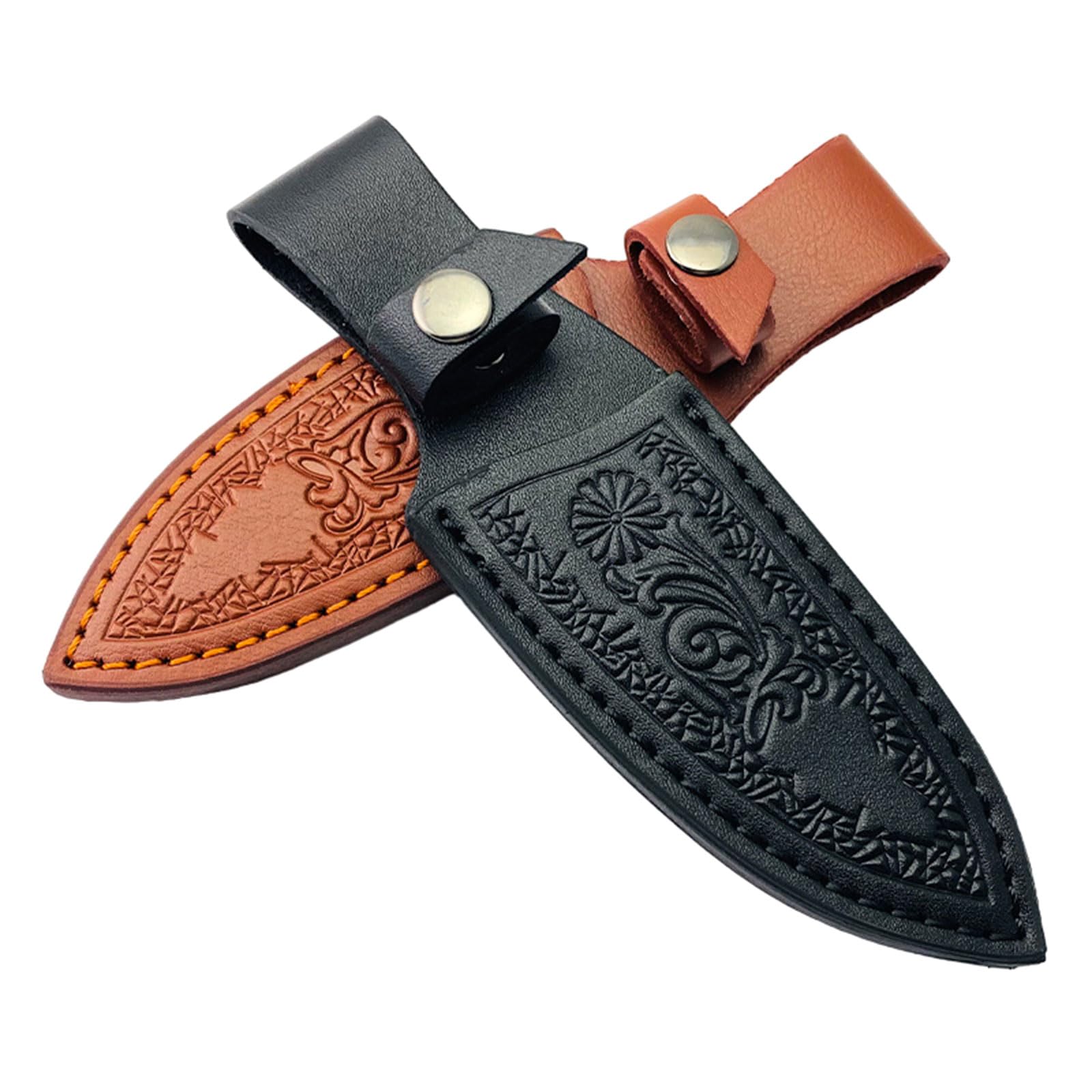 REDYY Smooth Leather Knife Protective Cover Leather Sheaths Knife Guard Knife Fixed Knife Cover For Various Knife Convenient Kitchen Tool Storage Bag, Brown