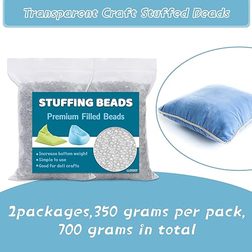 Miniatura 2 de Relleno de poliéster de 3.53 oz, cuentas de relleno de vidrio de 24.69 onzas, relleno para animales de peluche, relleno de fibra de alta resistencia
