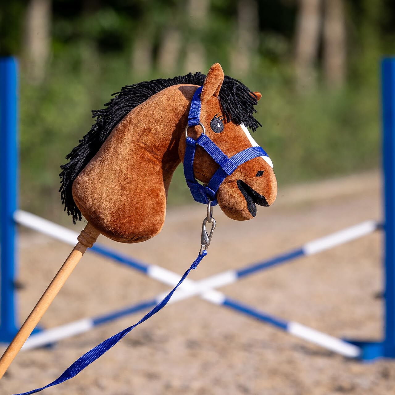 QHP Hobby Horse Halfterset - Halfter & Strick für Steckenpferd - Blau