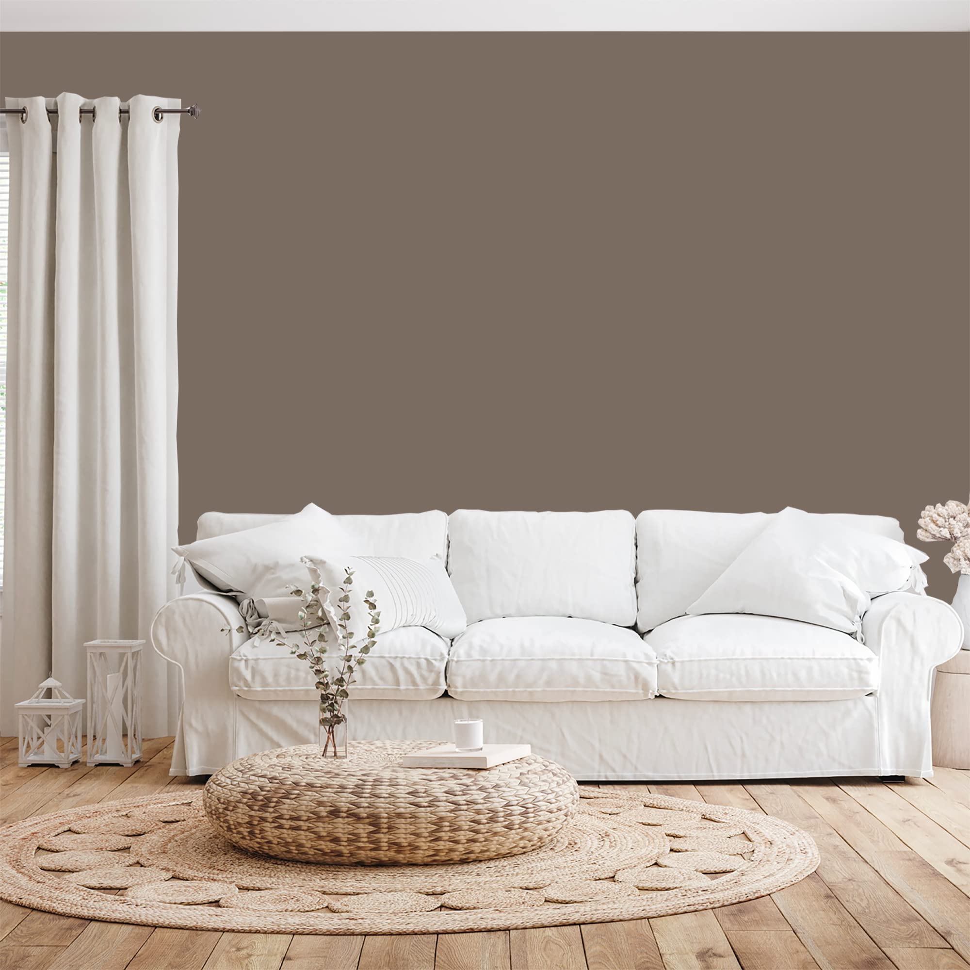 Pintura natural ecológica para pared, diseño de satén interior, 10 L, 130 m², color marrón