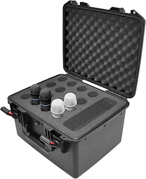 ProX XM-1216MIC UltronX Plastic Water Tight Molded Travel Case Stores up to 16 Wireless and Wired Microphones